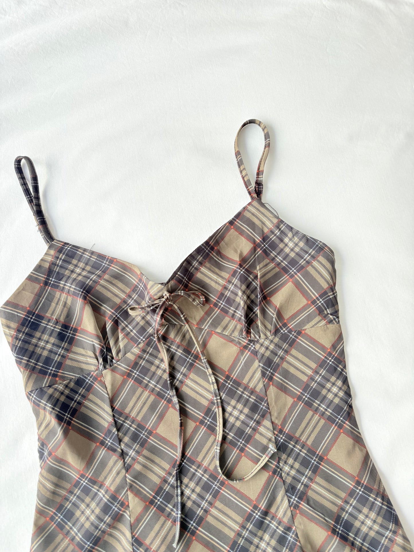 00’s Tartan bow cami | Size 8