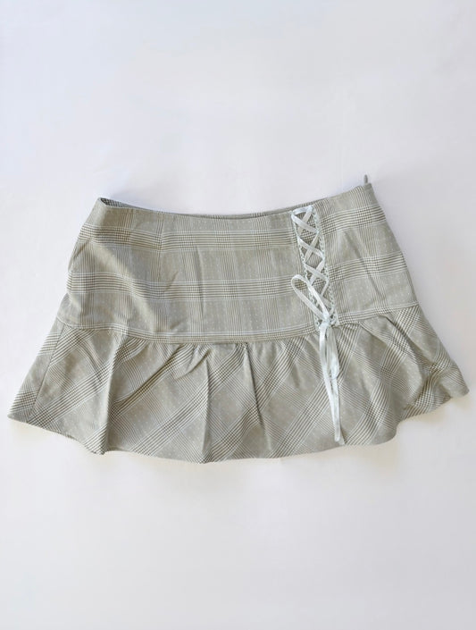 00’s Poone baby blue ribbon mini skirt | Size 8