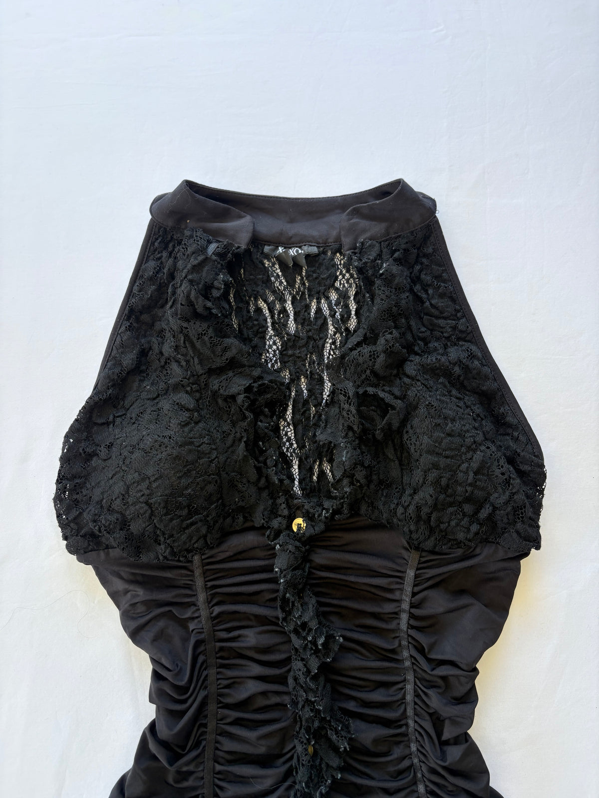 00’s Xoxo ruched black top | Size large