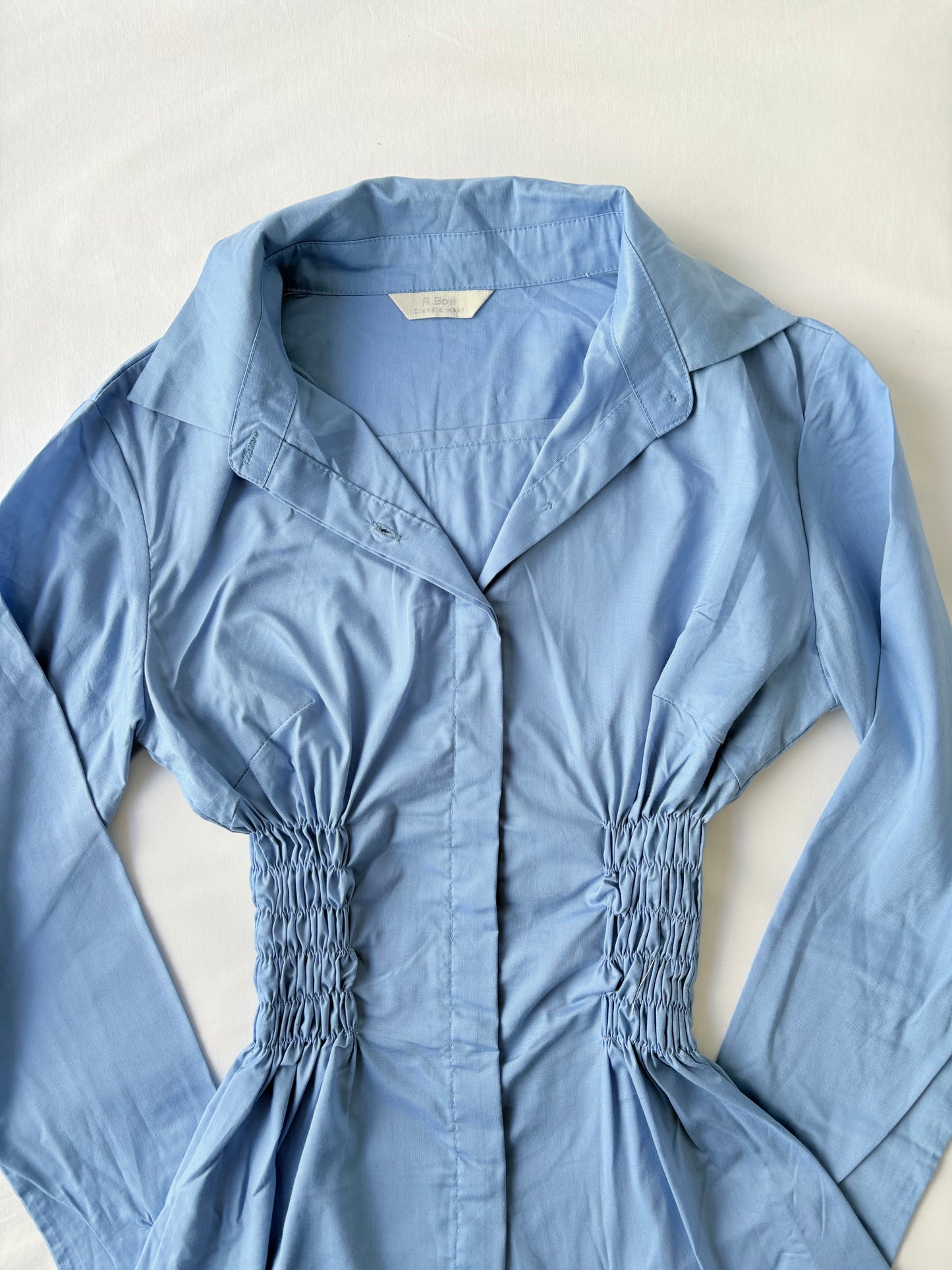 00’s Blue cinched shirt | Size 8