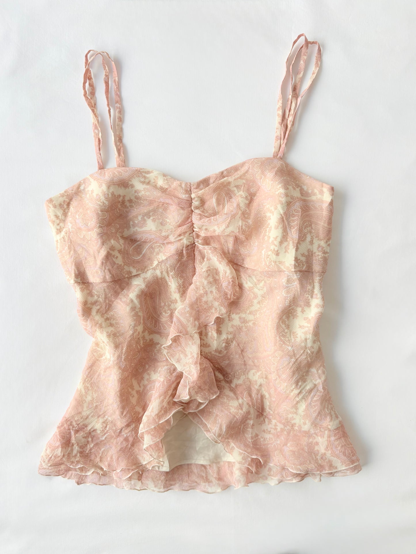 00’s Cassolo paisley ruffle cami | Size 12