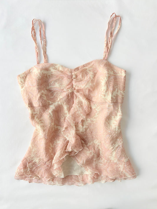 00’s Cassolo paisley ruffle cami | Size 12
