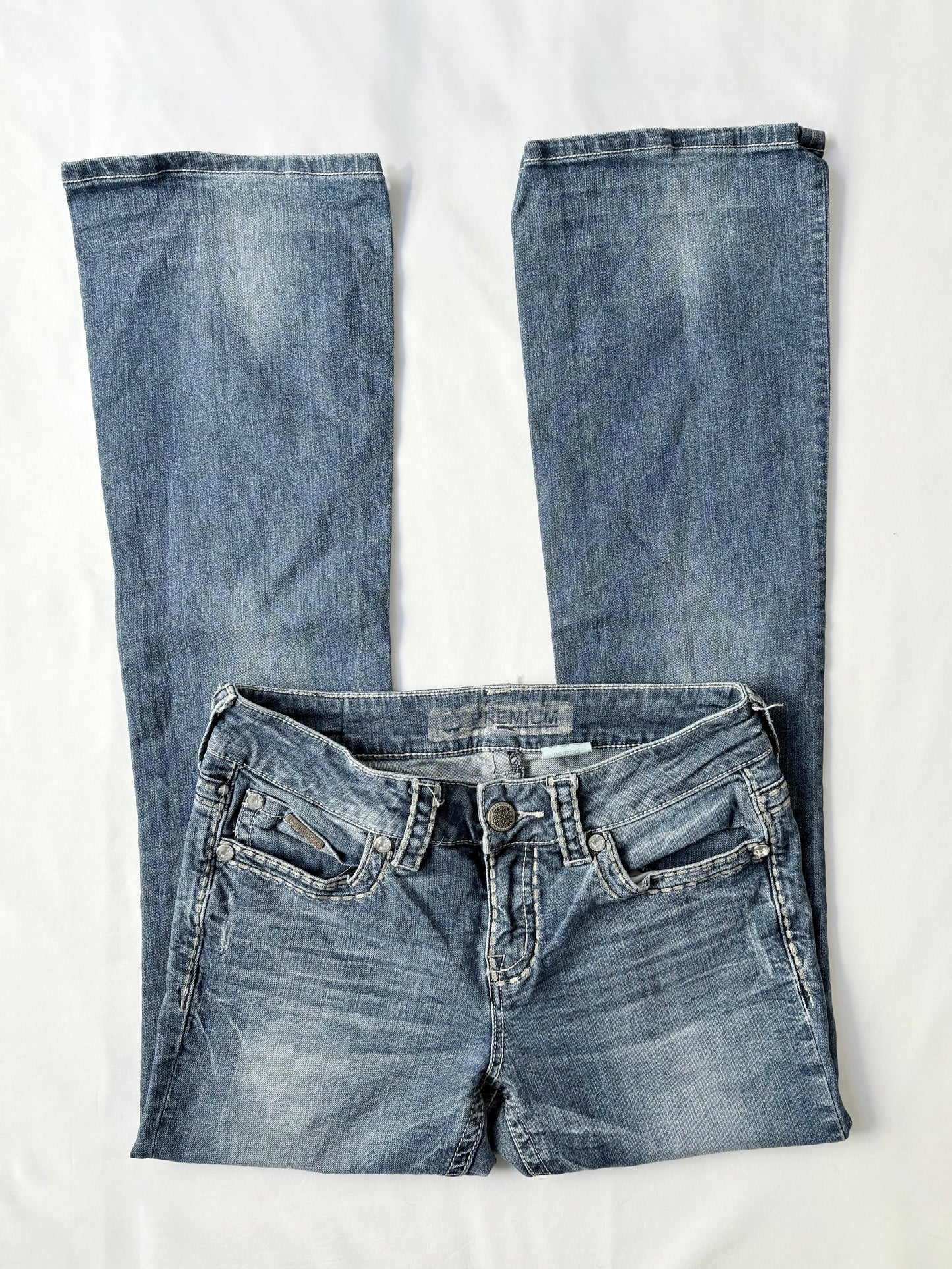 00’s Contrast stitch bootcut jeans | Size 12