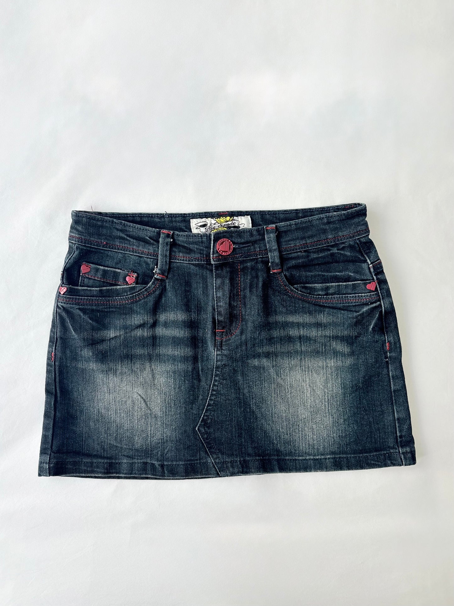 00’s Denim heart mini skirt | Size 8