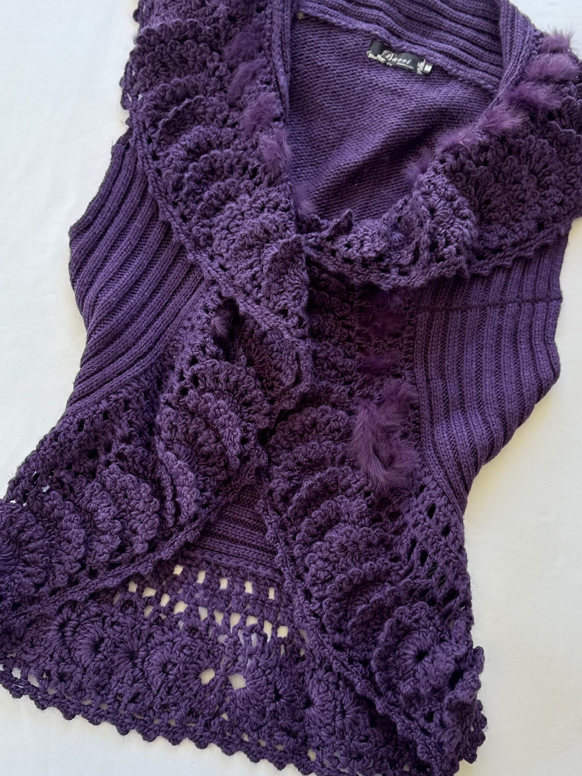 00’s Bacci purple crochet top | Size 12-14