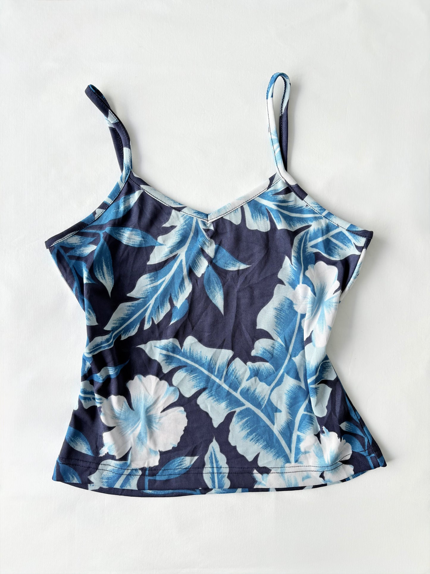 00’s Hibiscus blue tank | Size medium