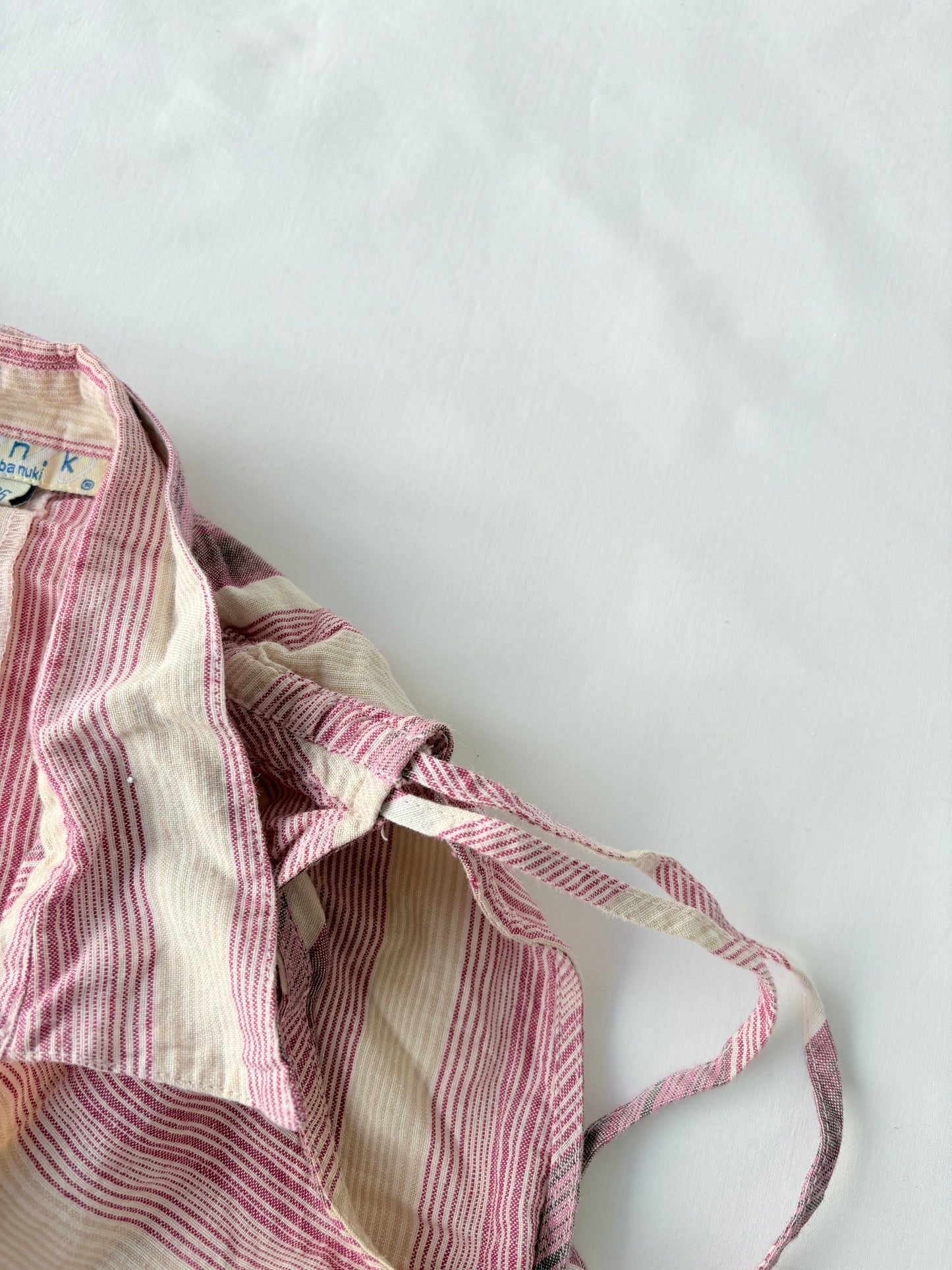 00’s Striped pink tie top | Size 8