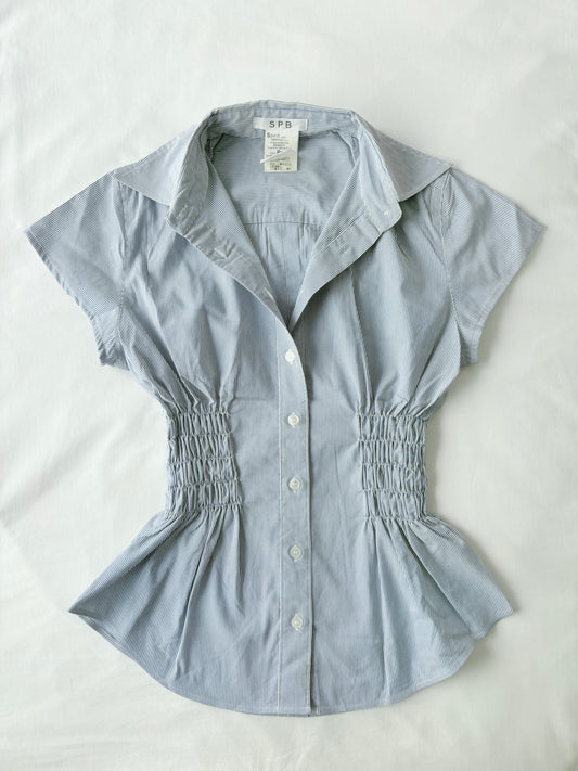 00’s SPB cinched blue shirt | Size 10-12
