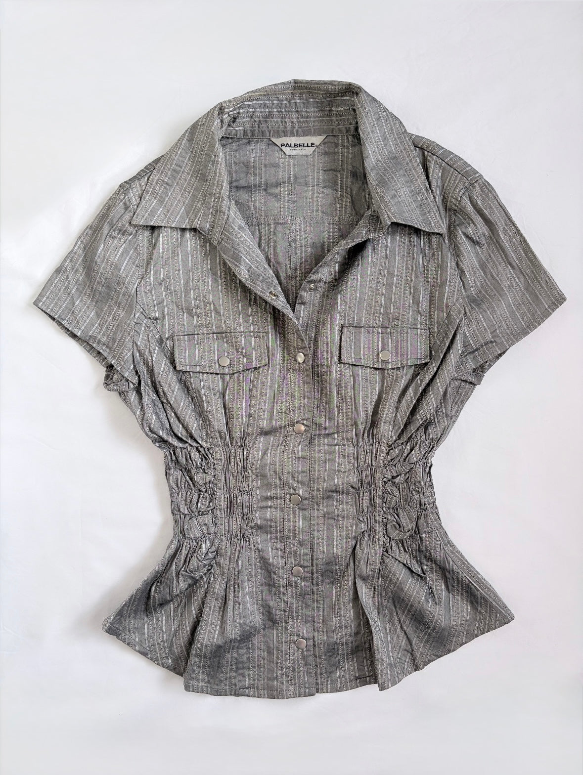 00’s Palbelle grey cinched shirt | Size 10
