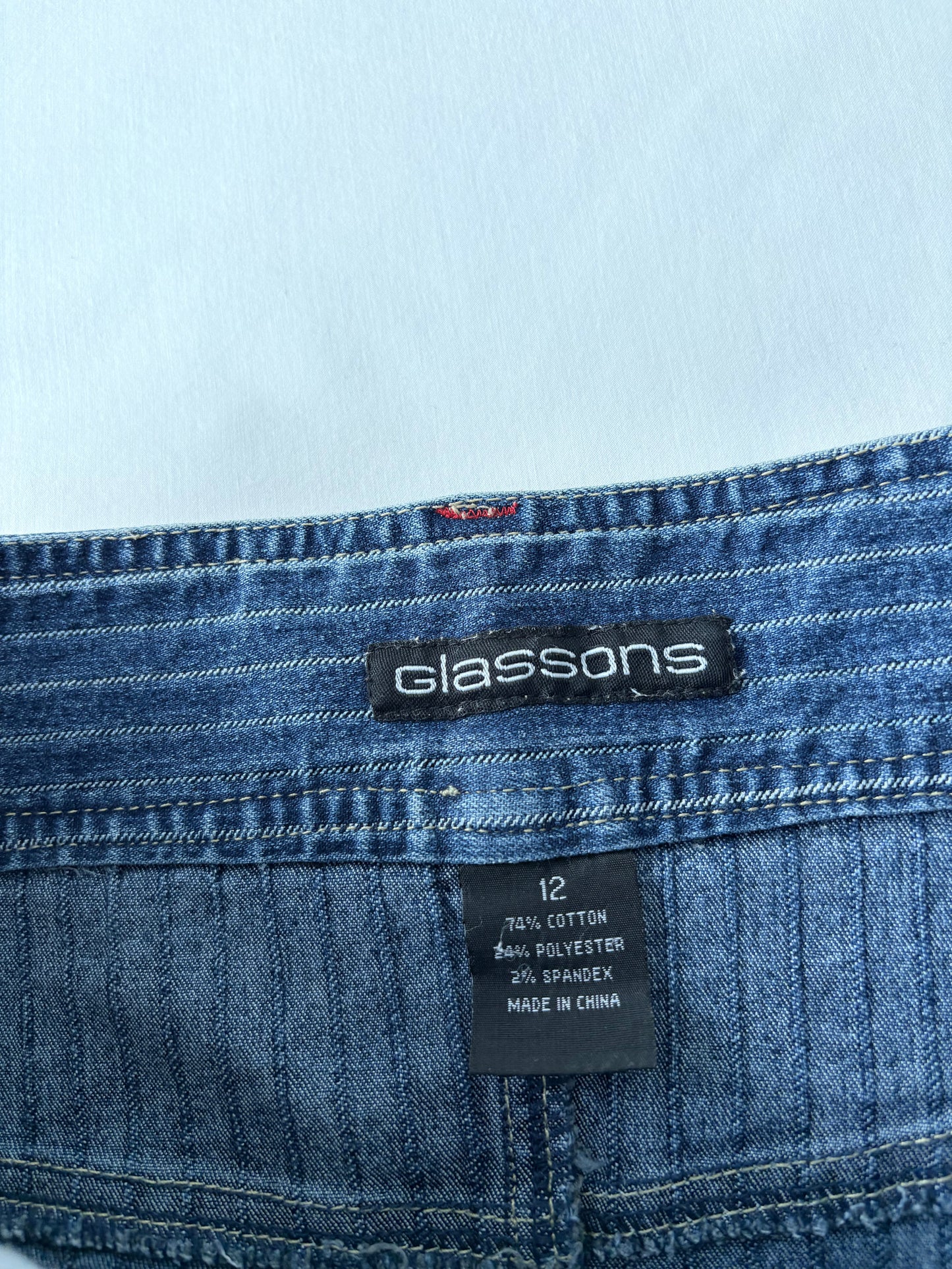 00’s Glassons pinstripe mini skirt | Size 12