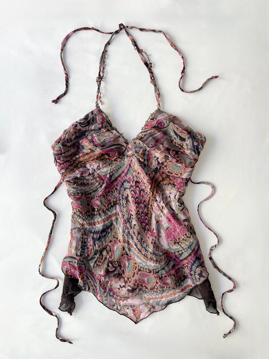 00’s Heart Soul asymmetrical halter top | Size 10