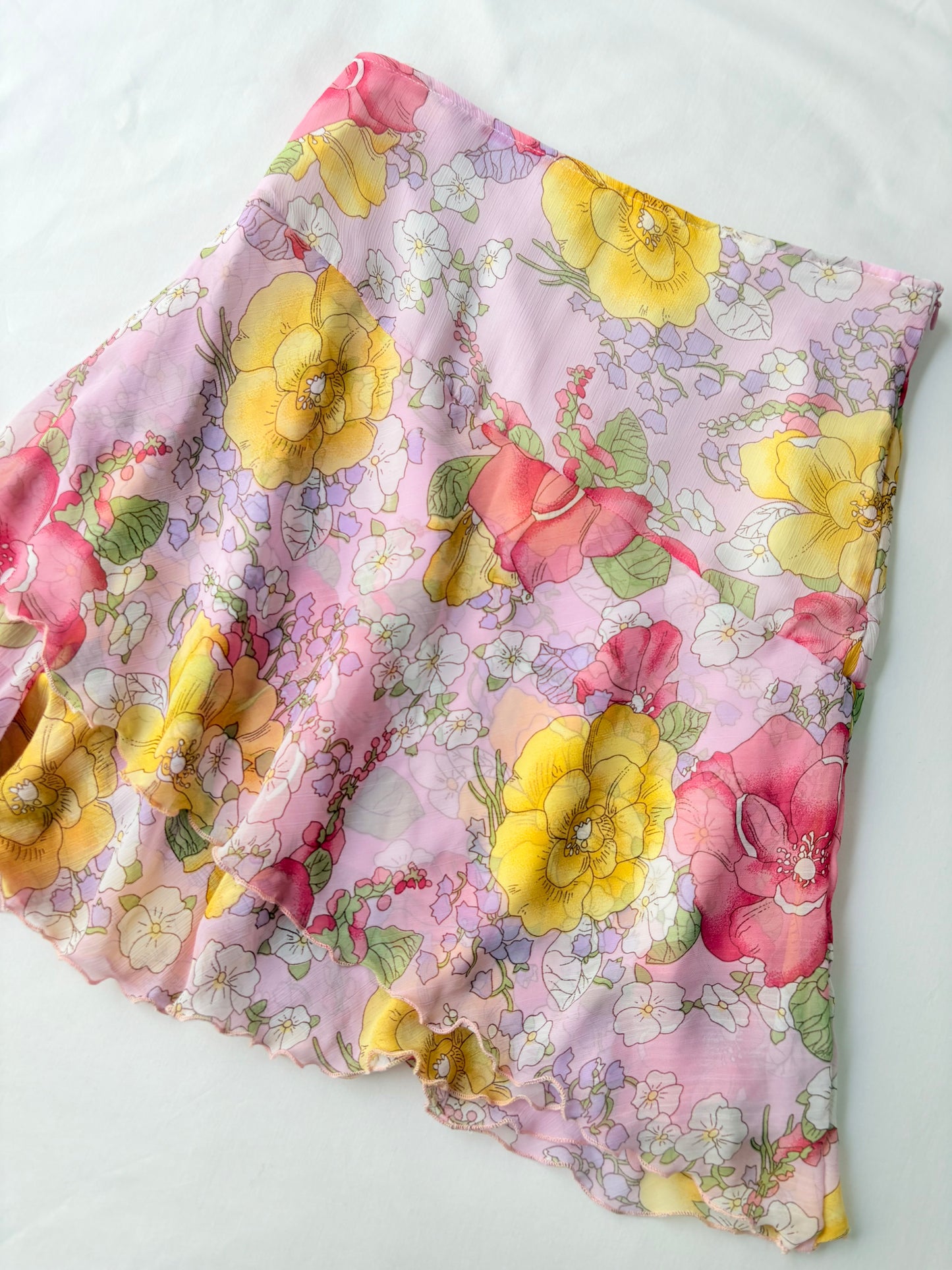 00’s Silk floral midi skirt | Size 10