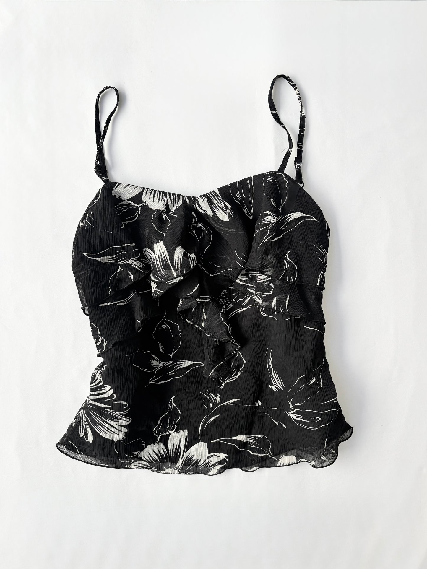 00’s Japanese frill floral top | Size 8