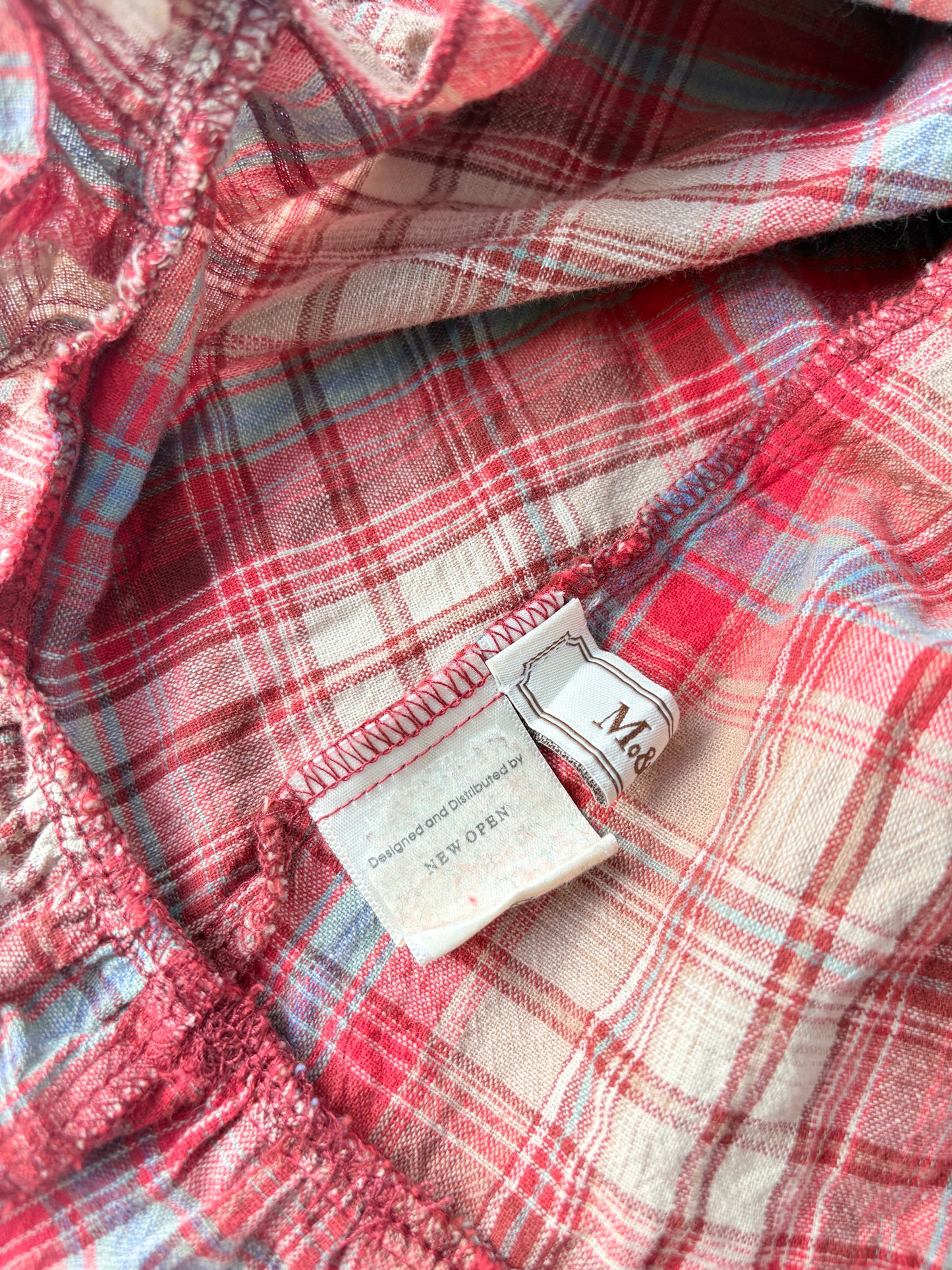 00’s Mo&O plaid tie top | Size 12-16