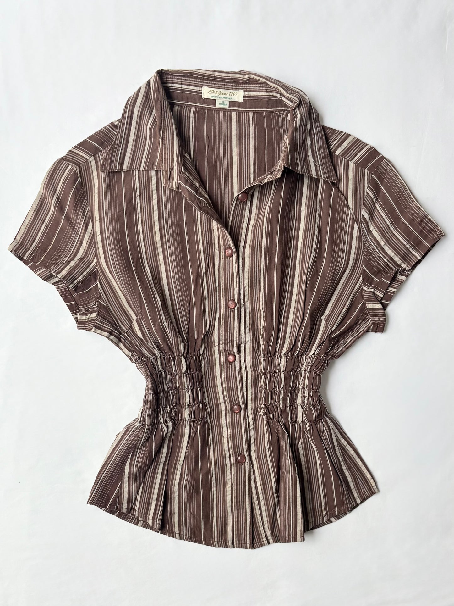 00’s LHS brown cinched shirt | Size 10