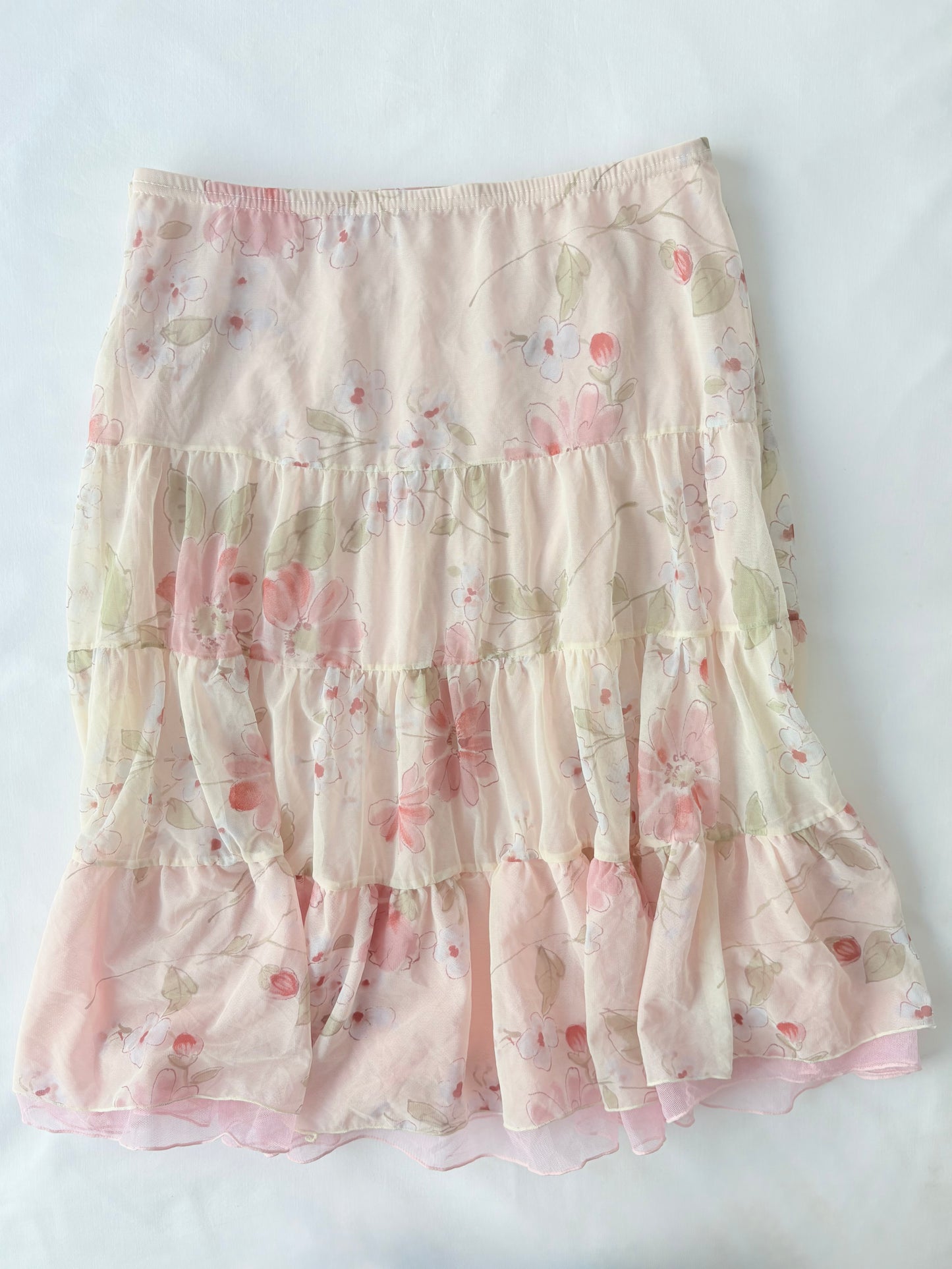 00’s Japanese tiered midi skirt | Size 10