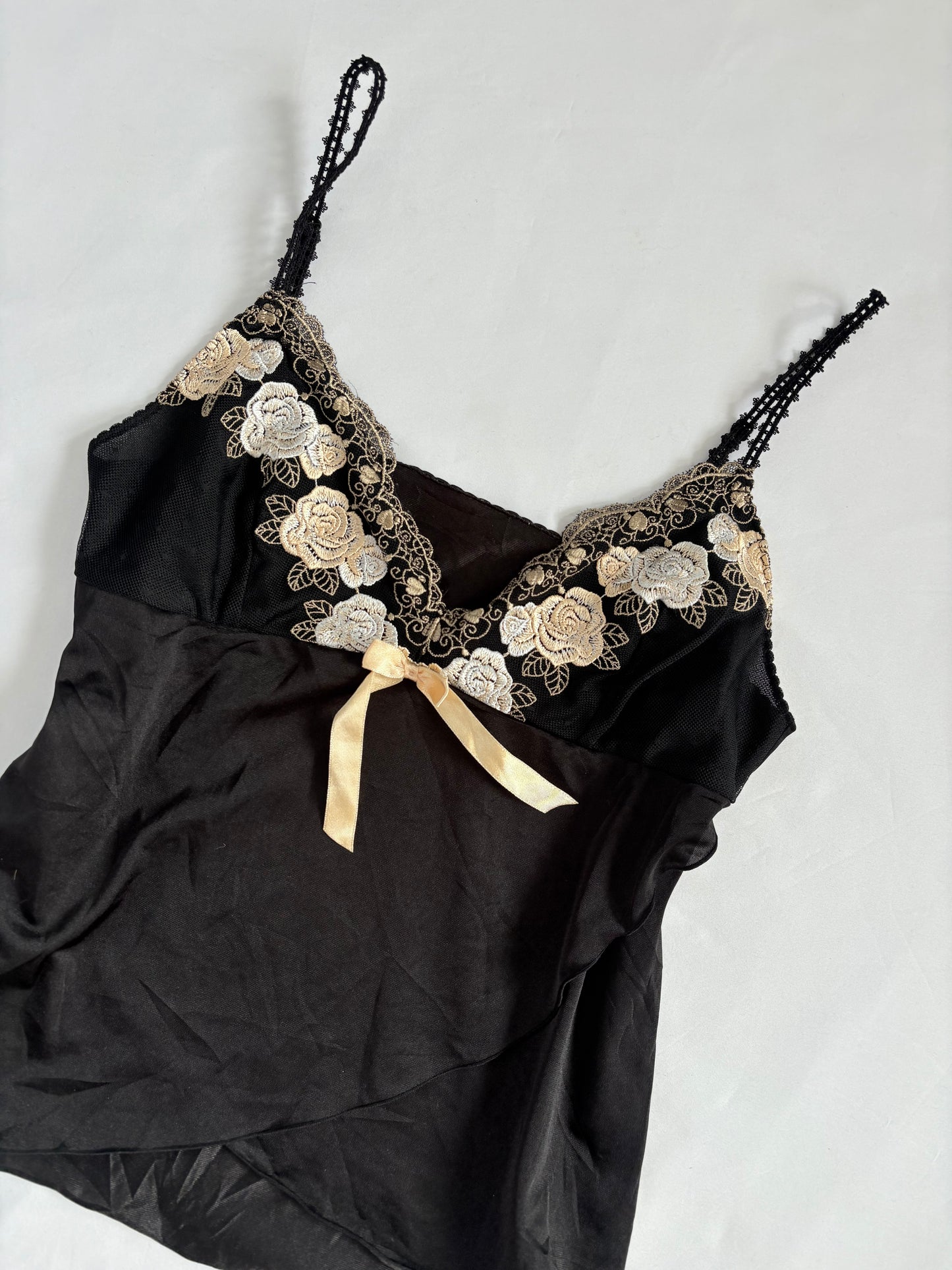 00’s Japanese gold embroidered cami | Size 10