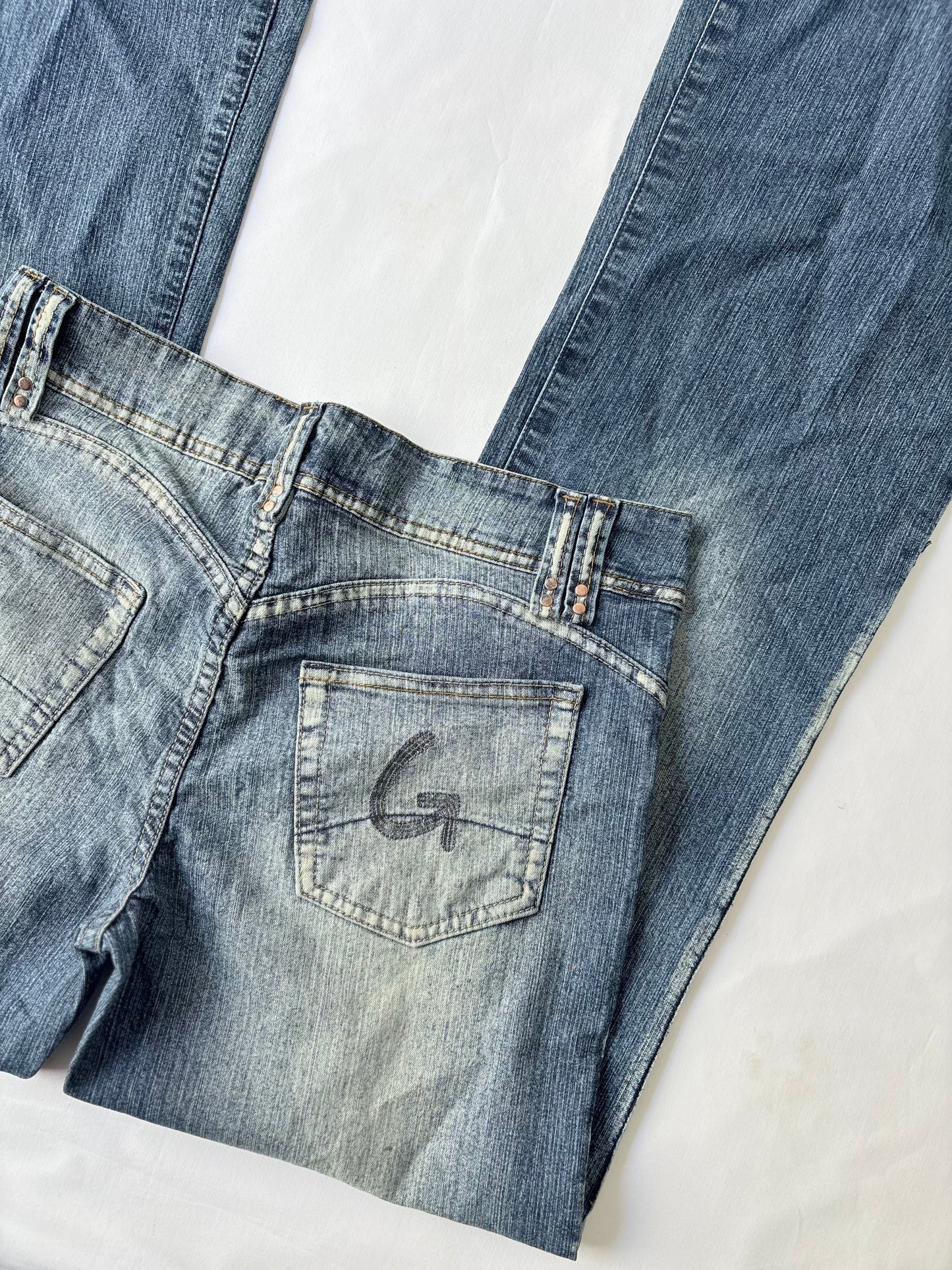 00’s Obvious flared denim jeans | Size 8