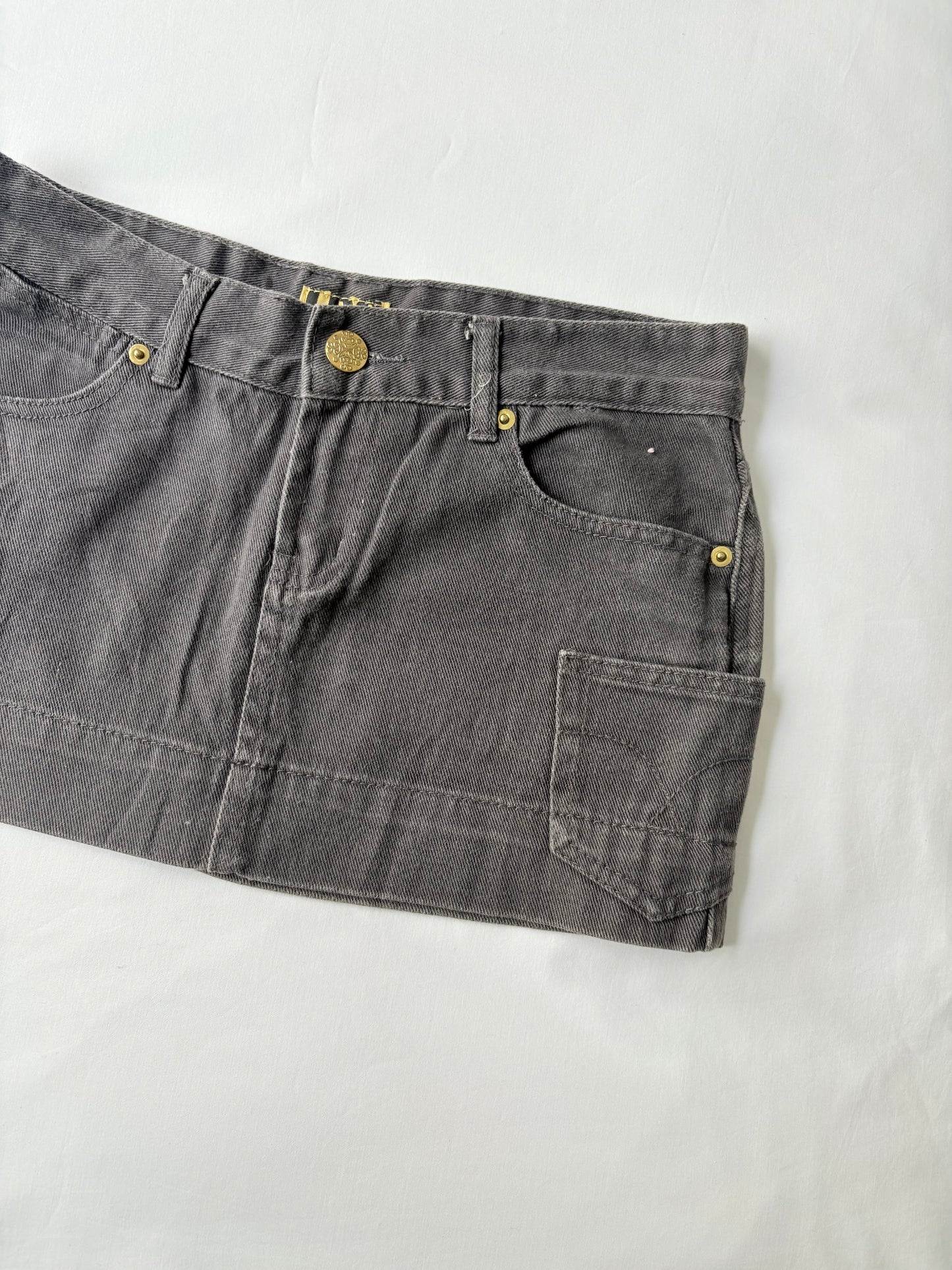 00’s Low rise grey mini skirt | Size 8
