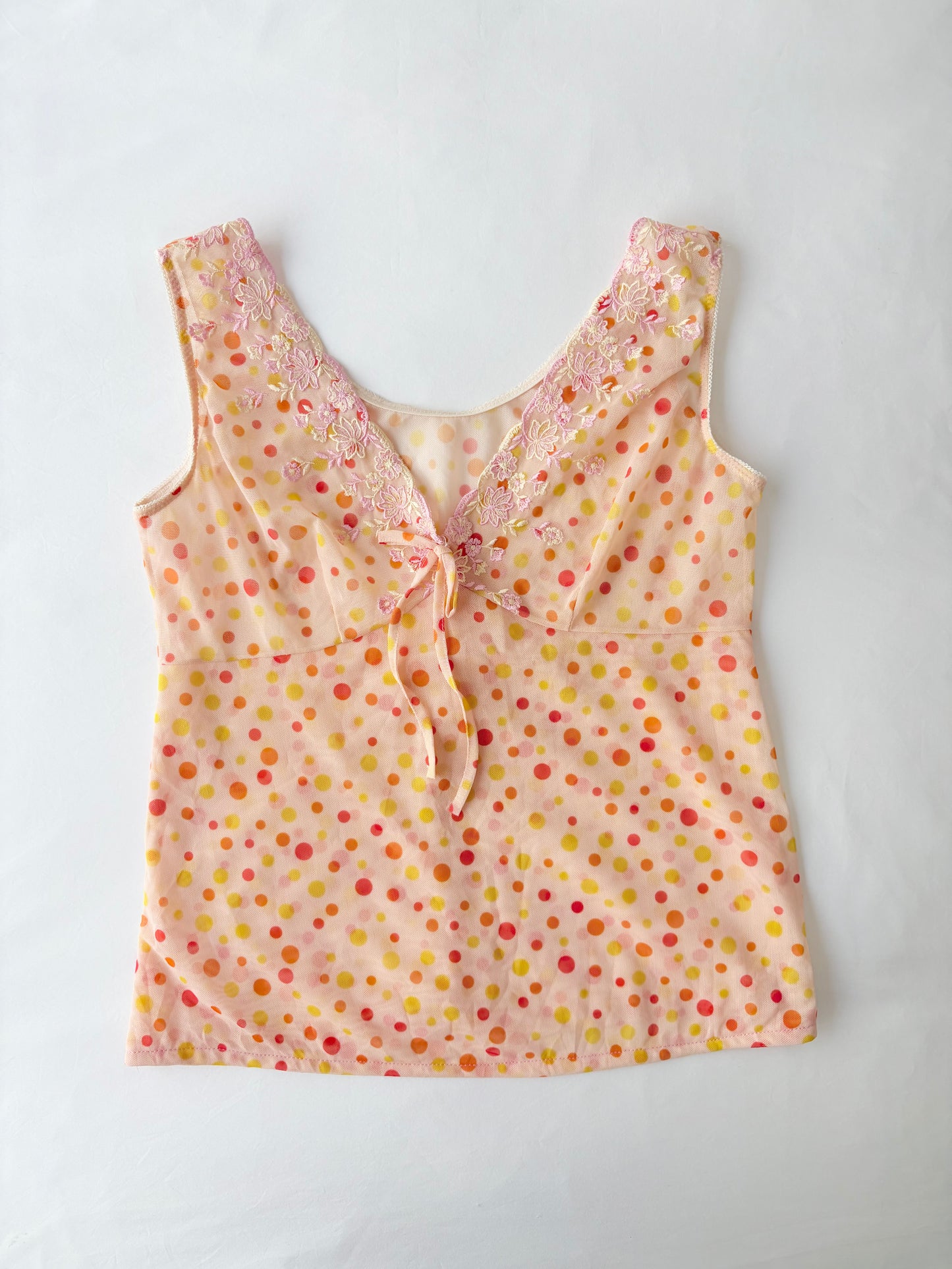 00’s Polka dot mesh cami | Size 14