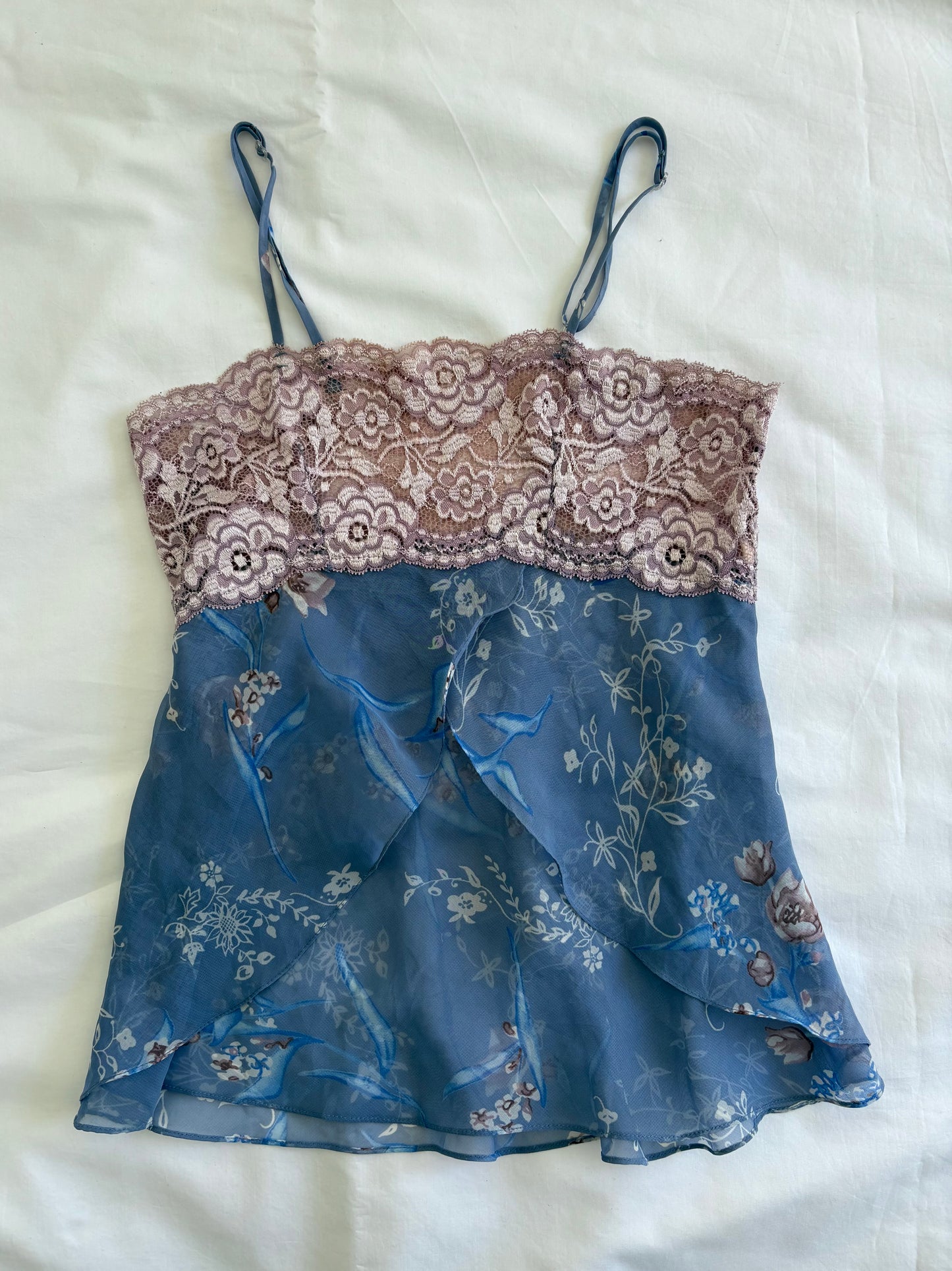 00’s Split front blue cami | Size 10