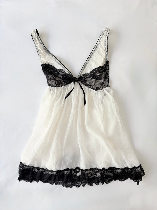 00’s White babydoll lace cami | Size 10