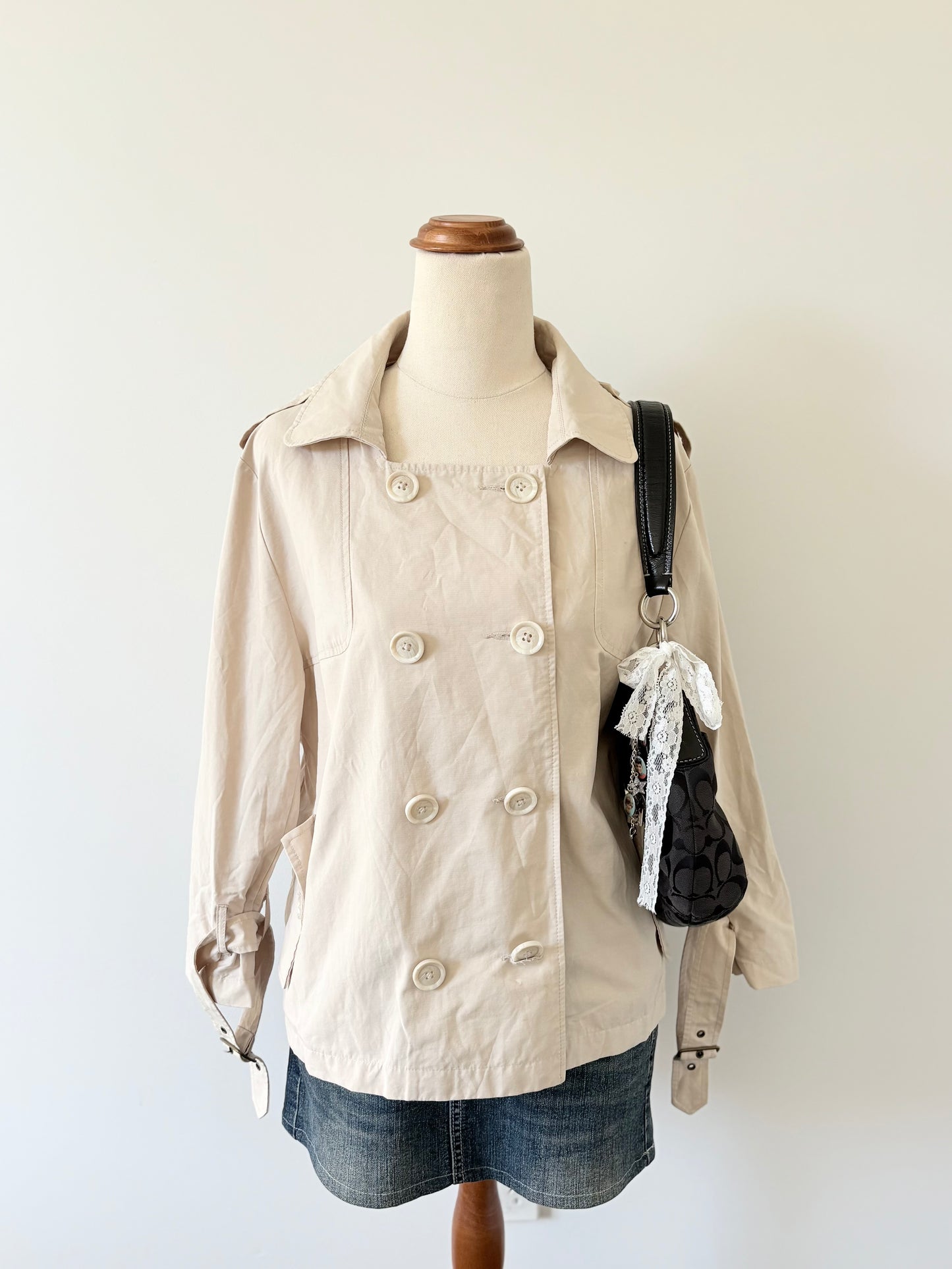 10’s Cream collared pea coat | Size 16