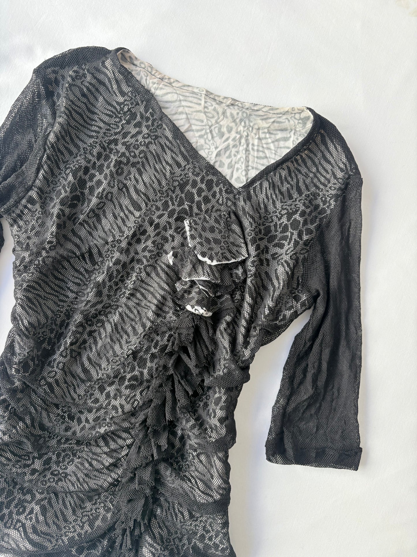 00’s Animal print ruched top | Size small