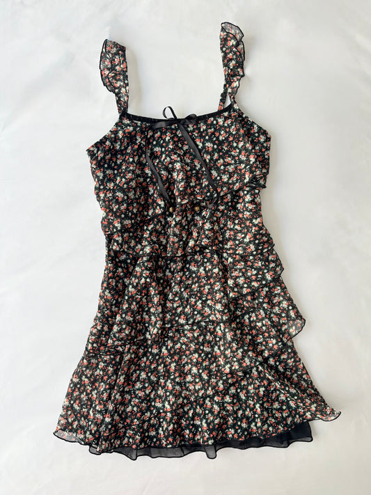 00’s Tiered floral mini dress | Size medium