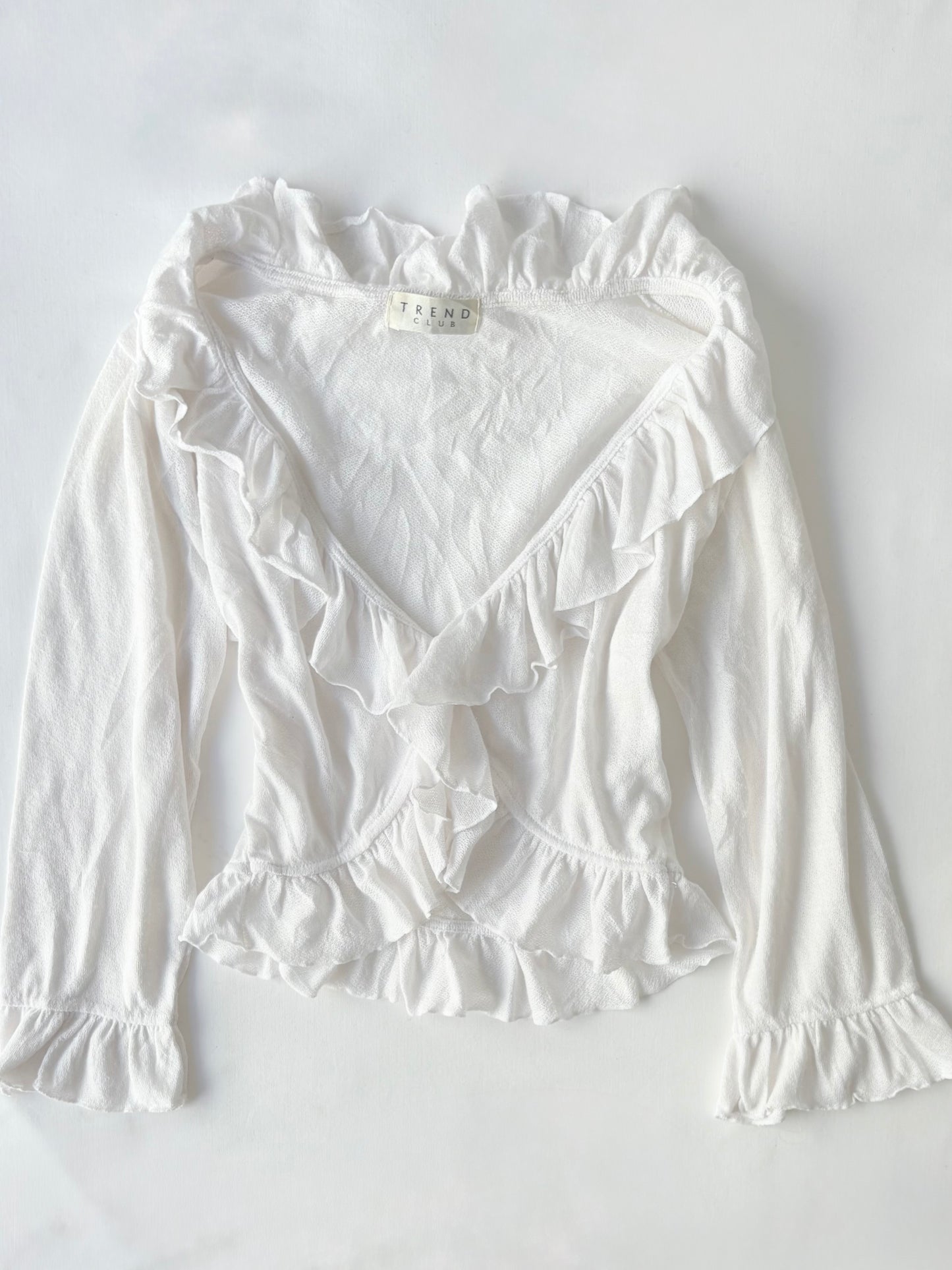 00’s Ruffle cropped bolero | Size 8-10