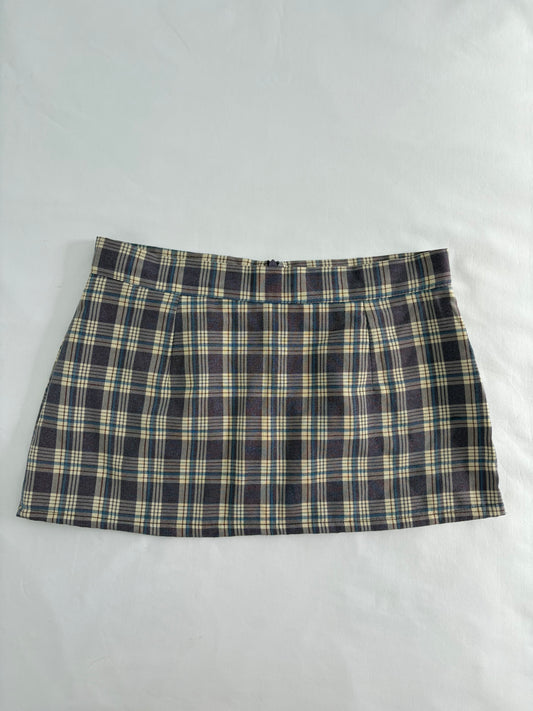00’s Purple plaid micro skirt | Size 6