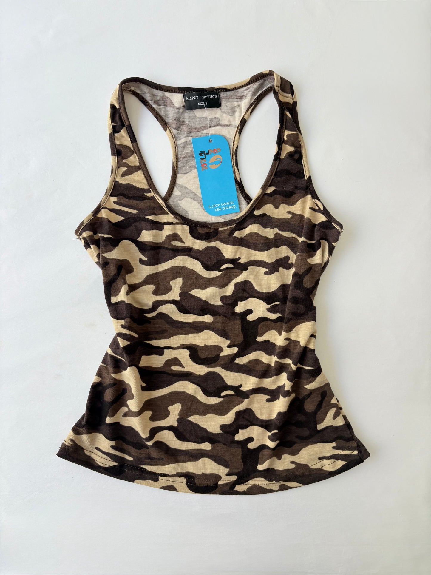 00’s Camo razor back tank | Size 10