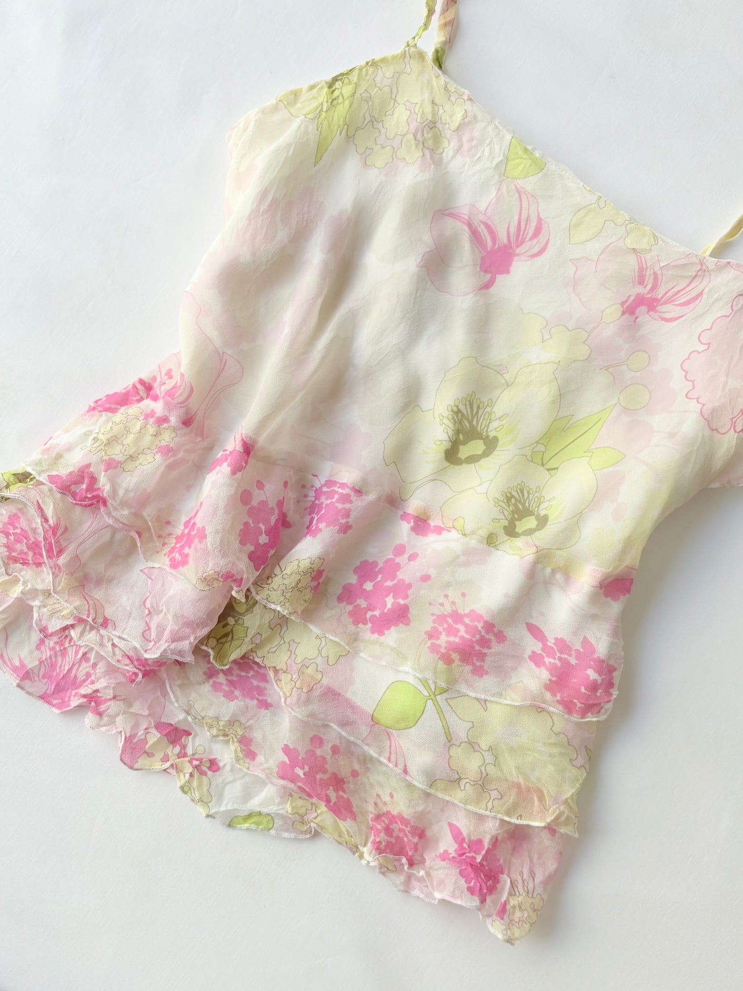 00’s Cote Femme silk floral top | Size 10