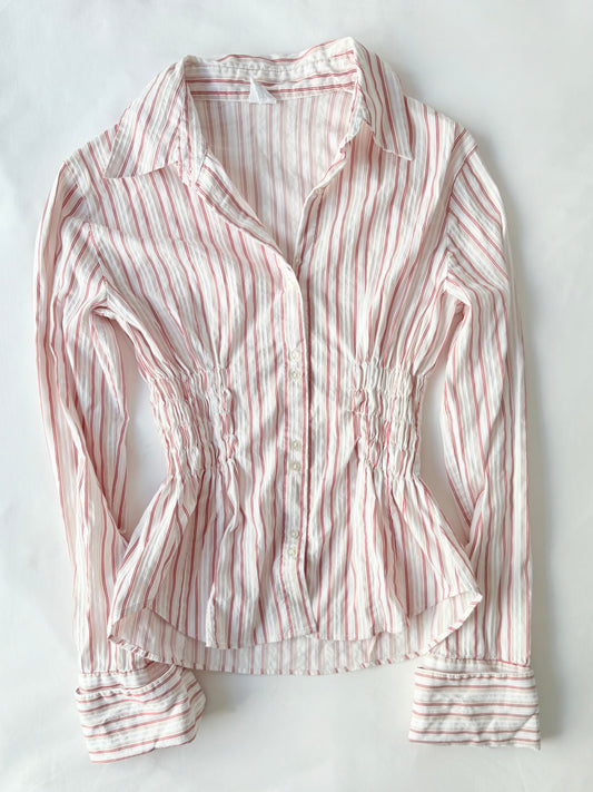 00’s Camaieu pink cinched shirt | Size 12