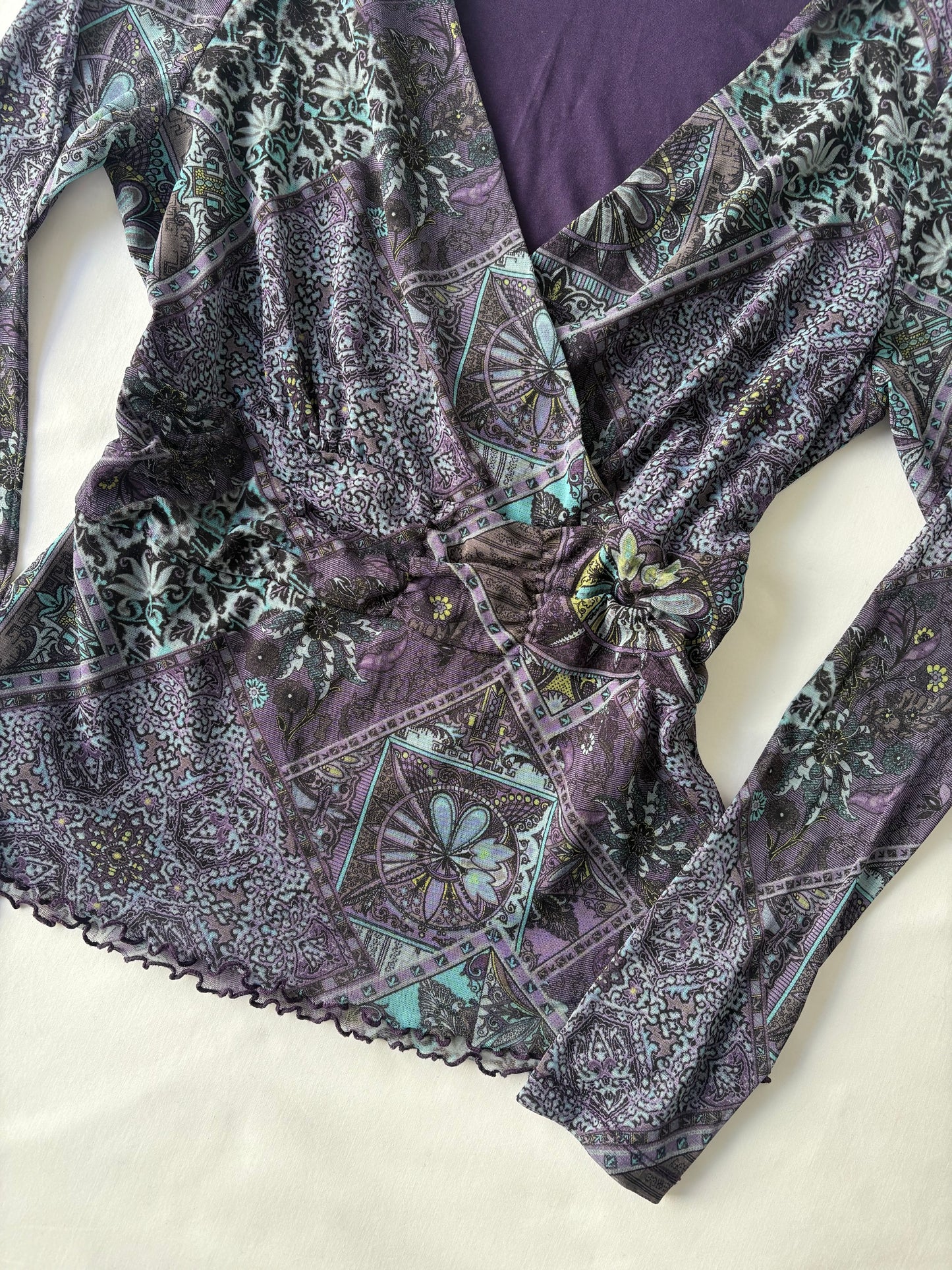 00’s Lettuce hem purple top | Size 10-12