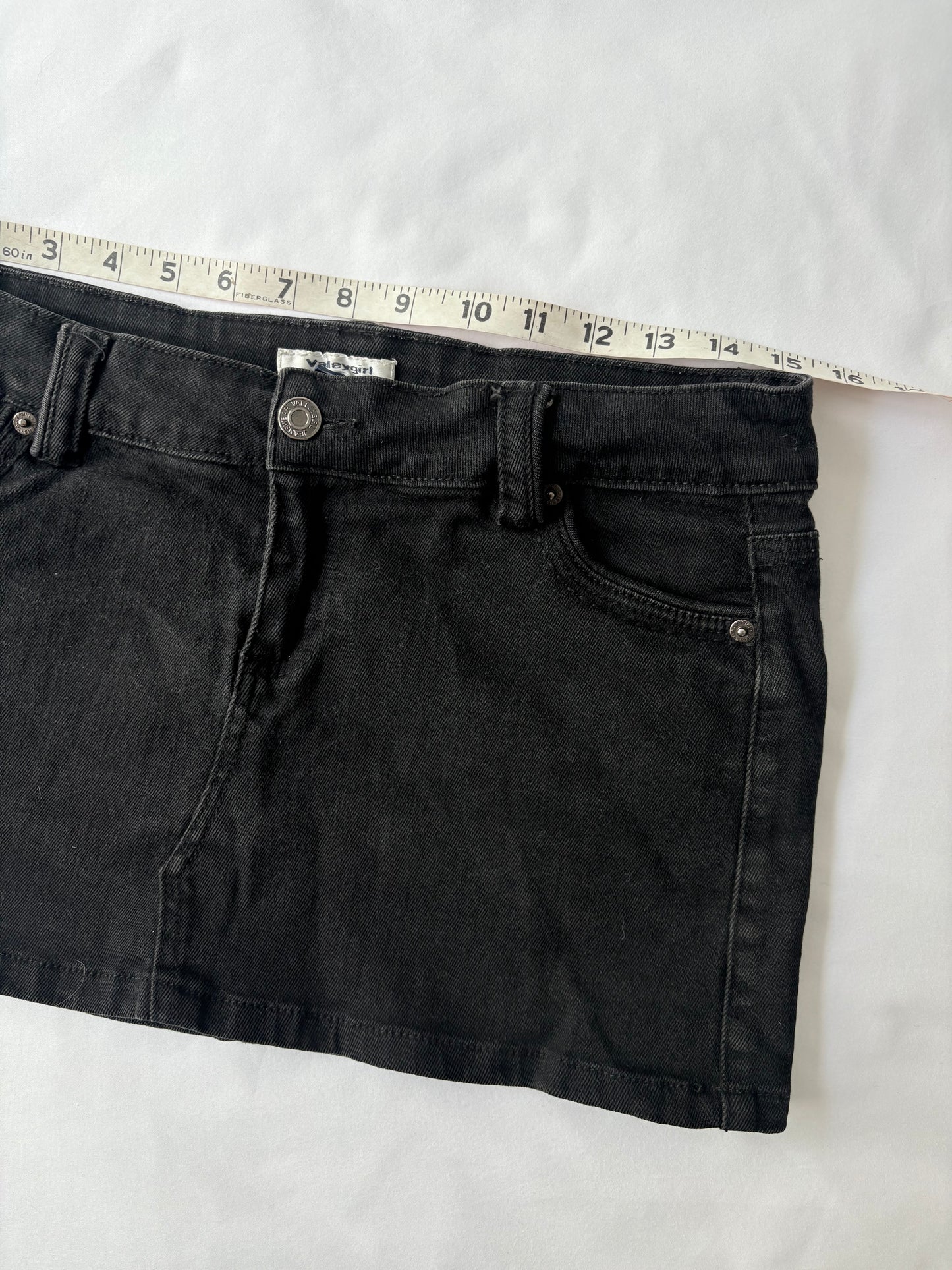 00’s Black bedazzled denim skirt | Size 10