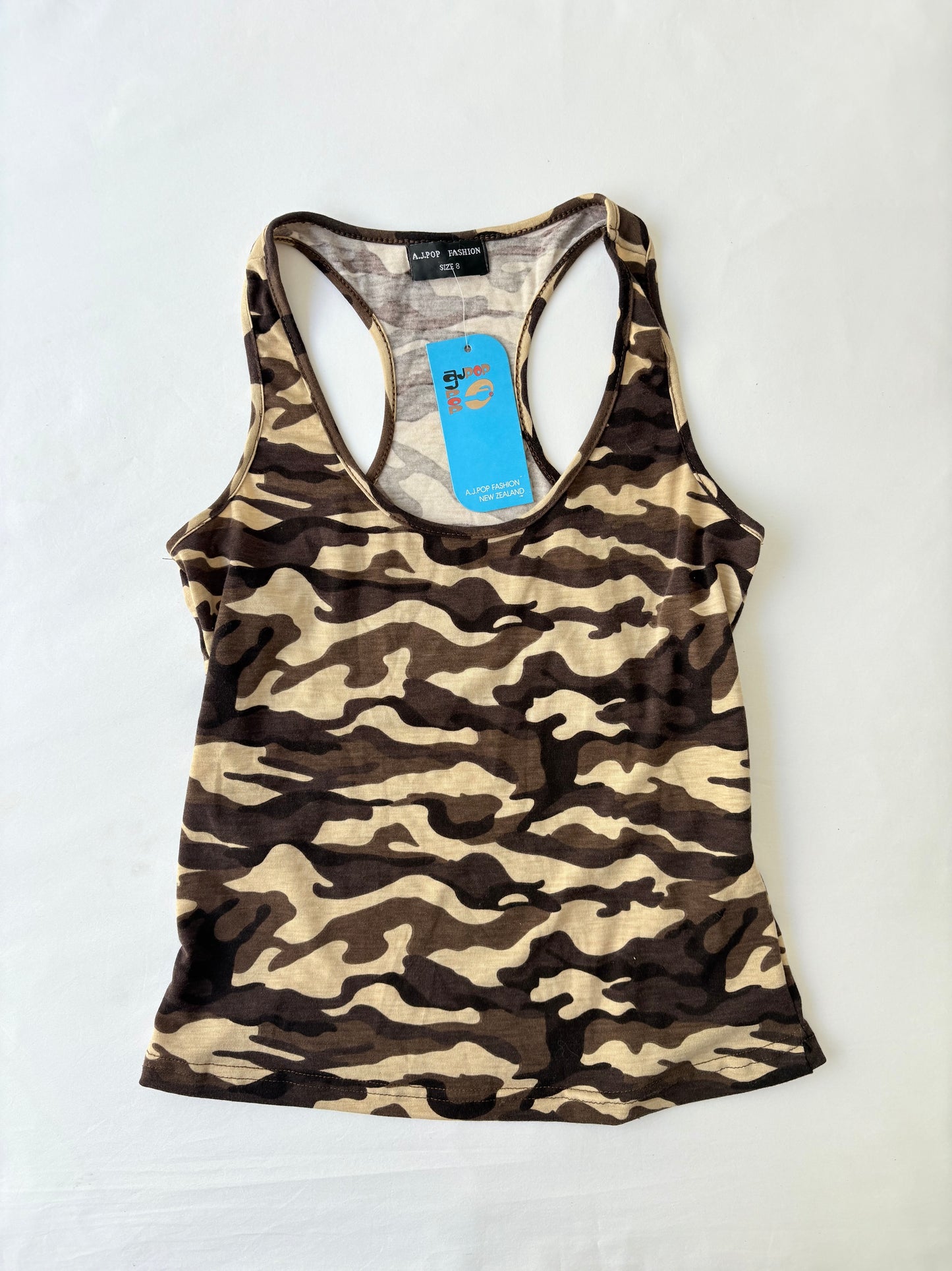 00’s Camo razor back tank | Size 10