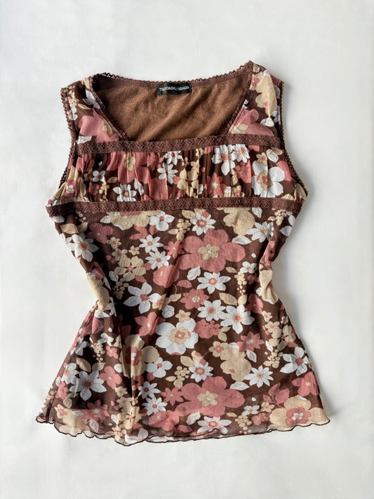 00’s Trinidad & Tobago floral top | Size medium