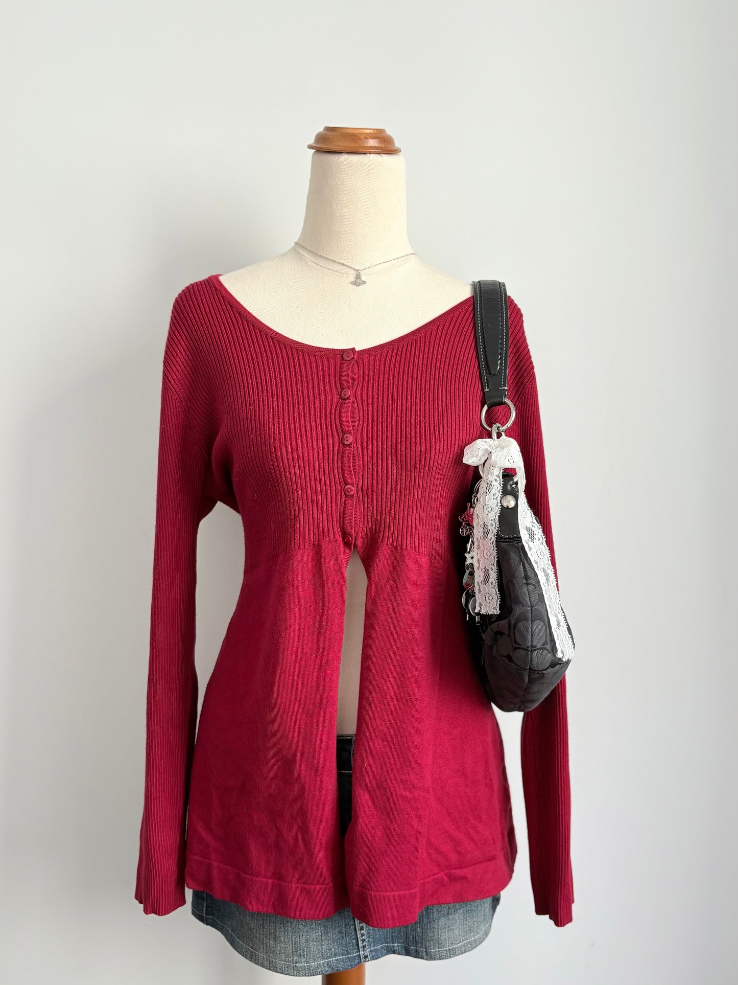 00’s Capture babydoll split front cardigan | Size medium