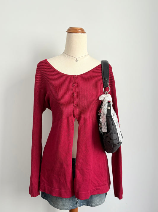 00’s Capture babydoll split front cardigan | Size medium