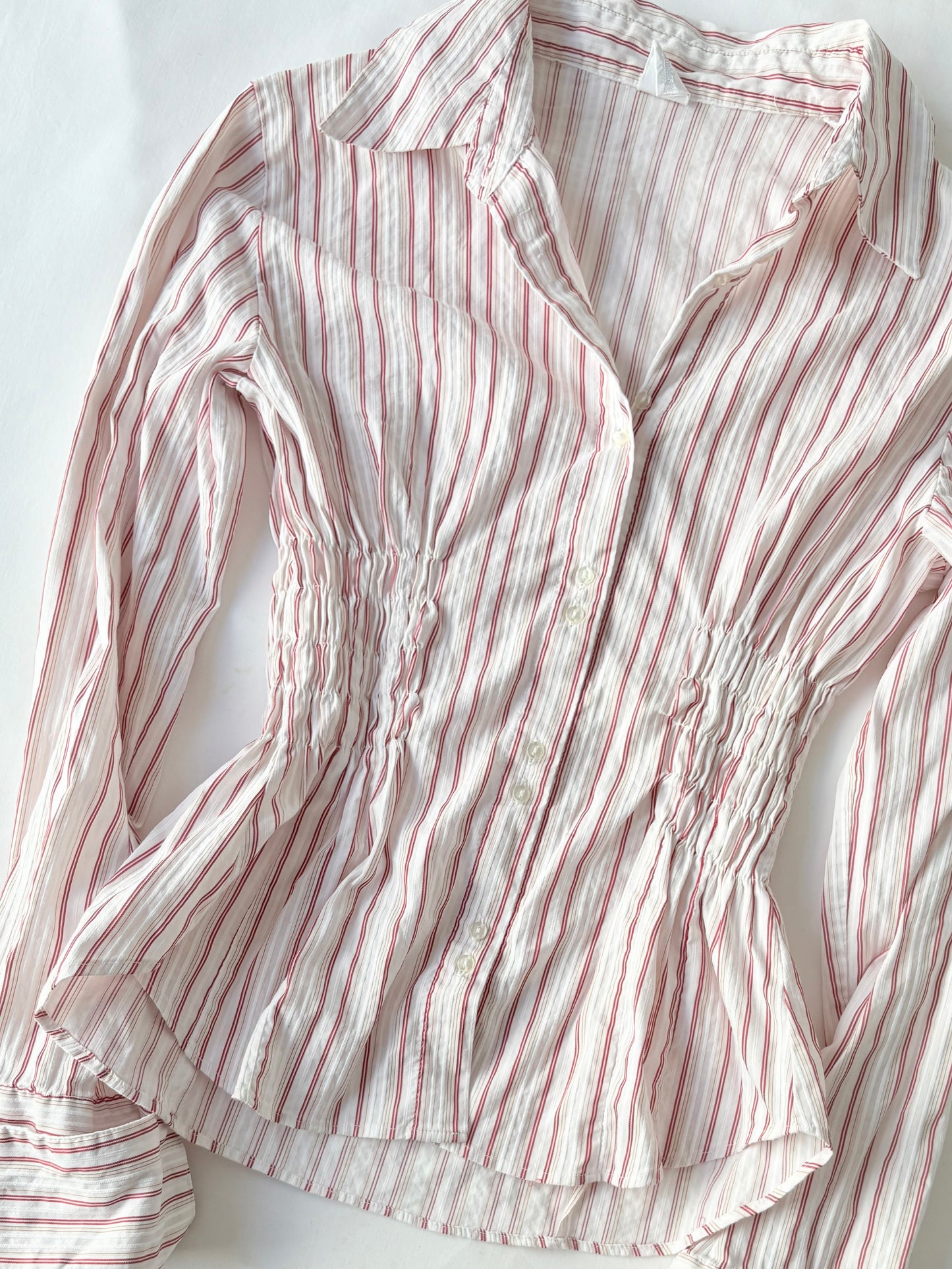 00’s Camaieu pink cinched shirt | Size 12