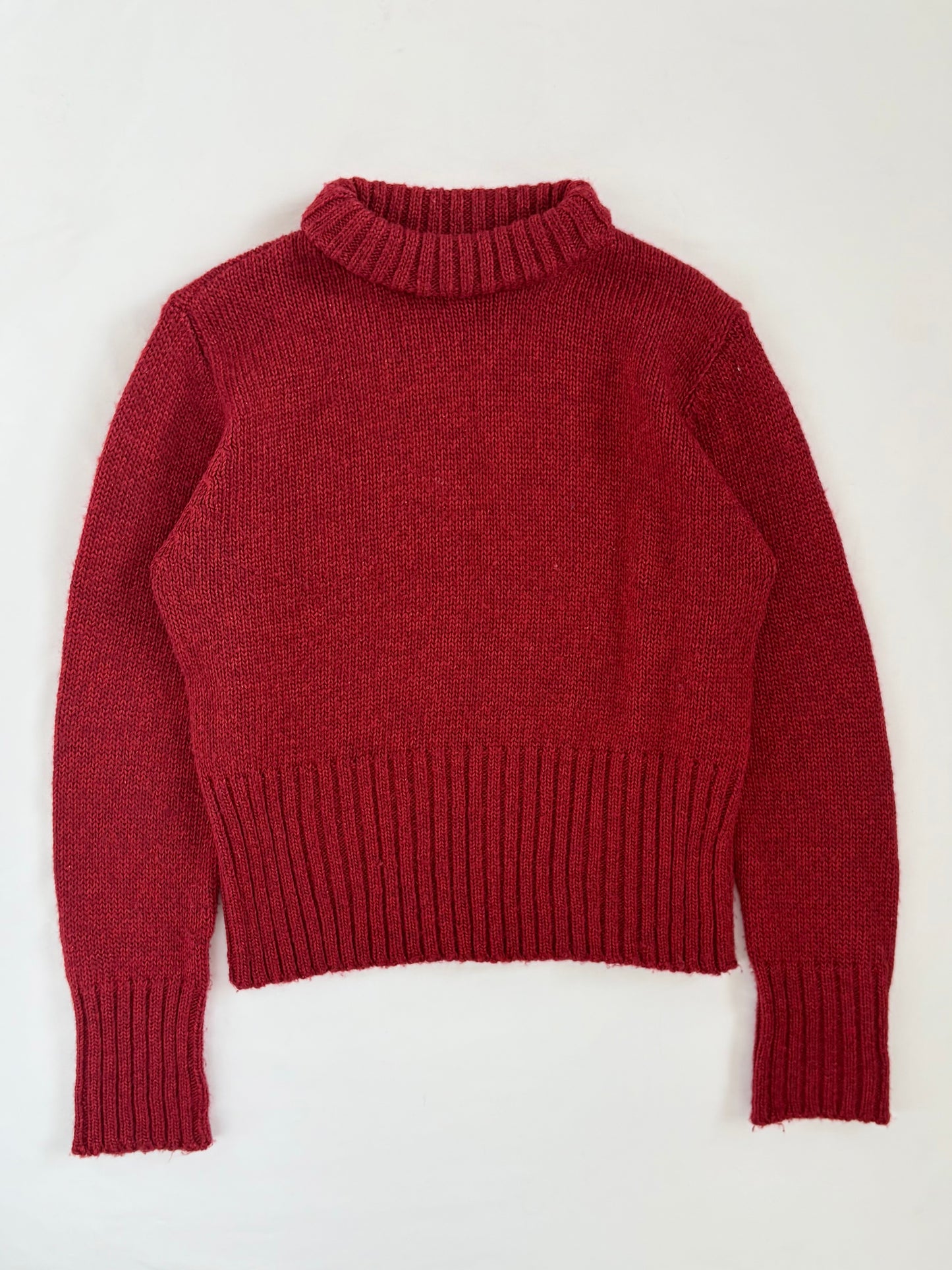 90’s Glassons lambswool red knit | Size 14