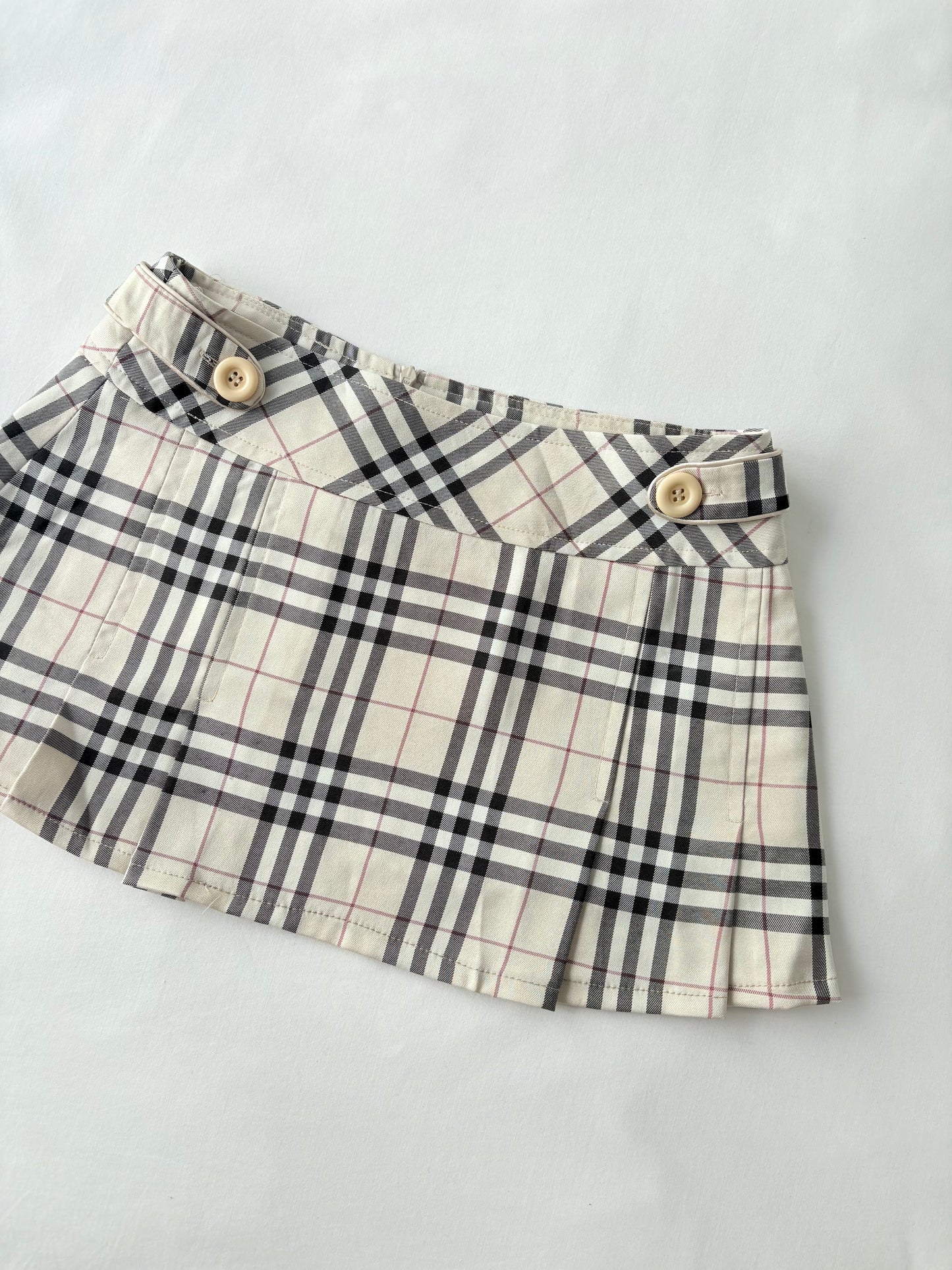 00’s Cream plaid mini skirt | Size 6