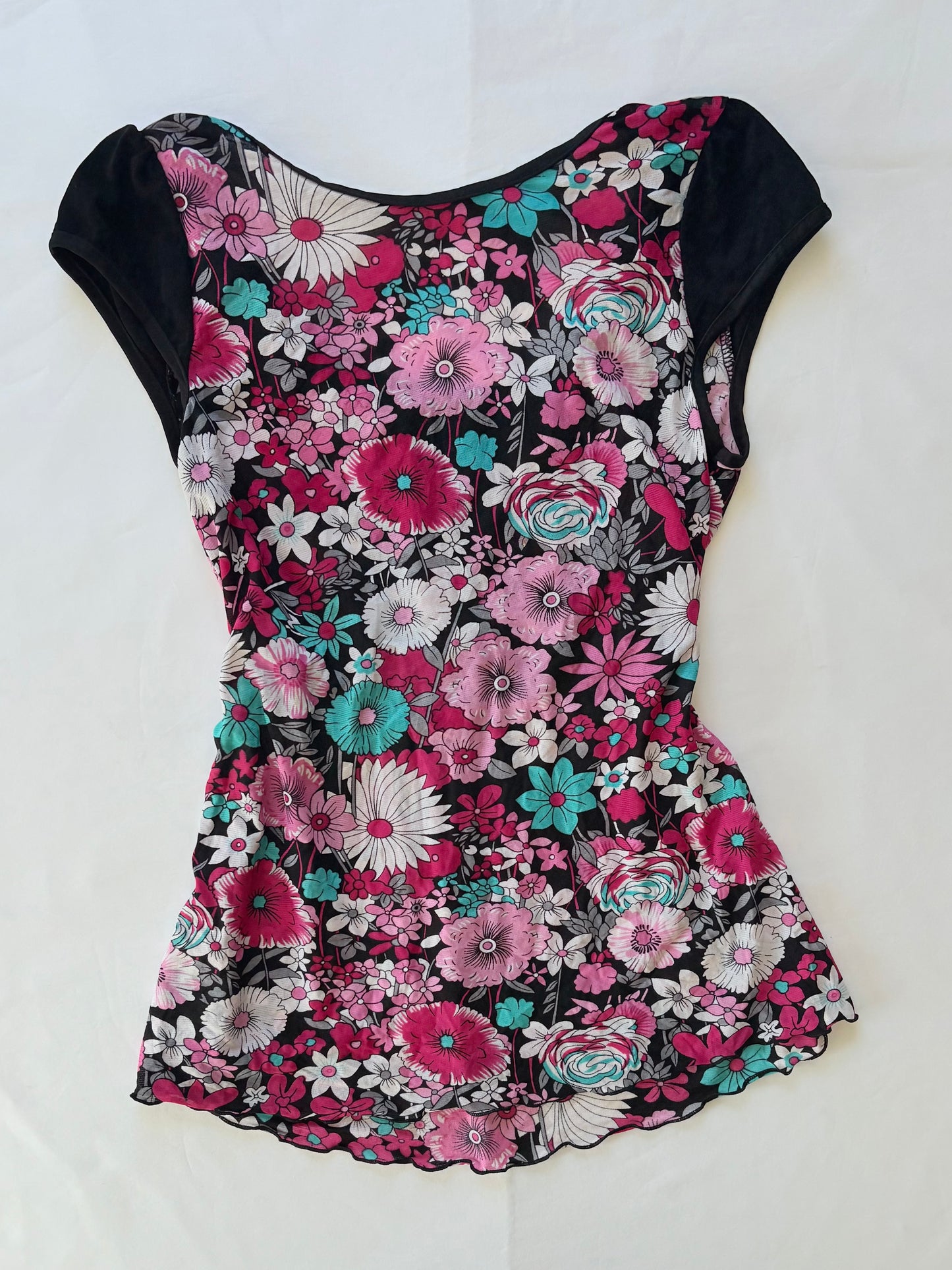 00’s Japanese babydoll floral top | Size 8-10