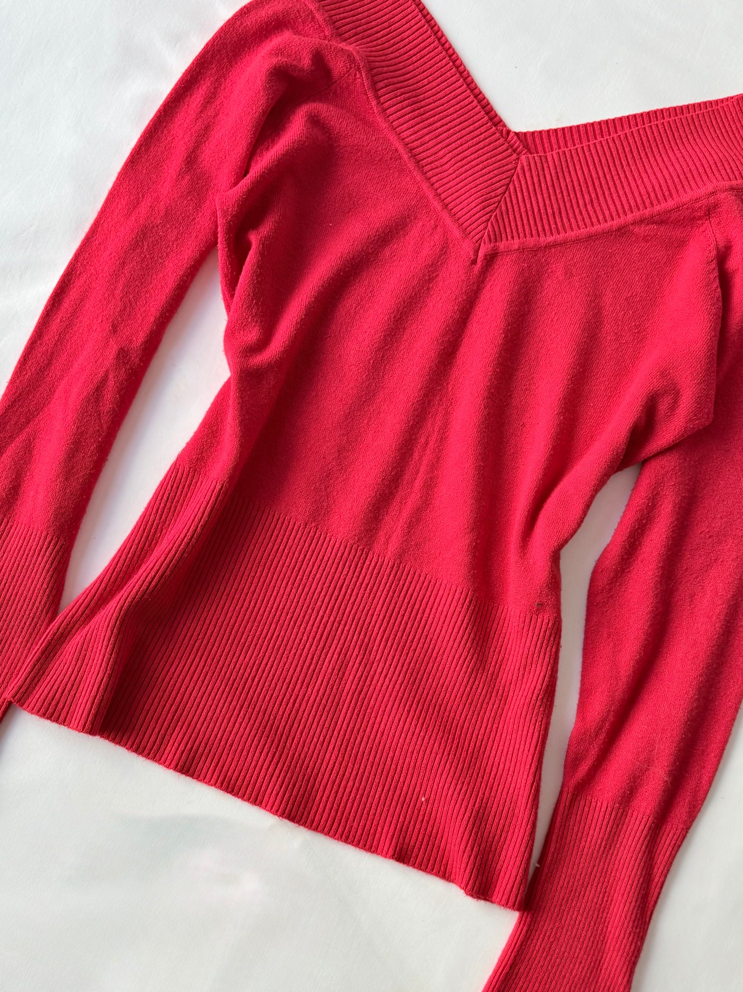 00’s CKM red ribbed knit | Size medium