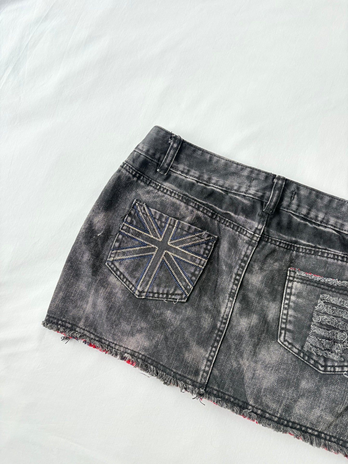 00’s Union Jack denim skirt | Size 10