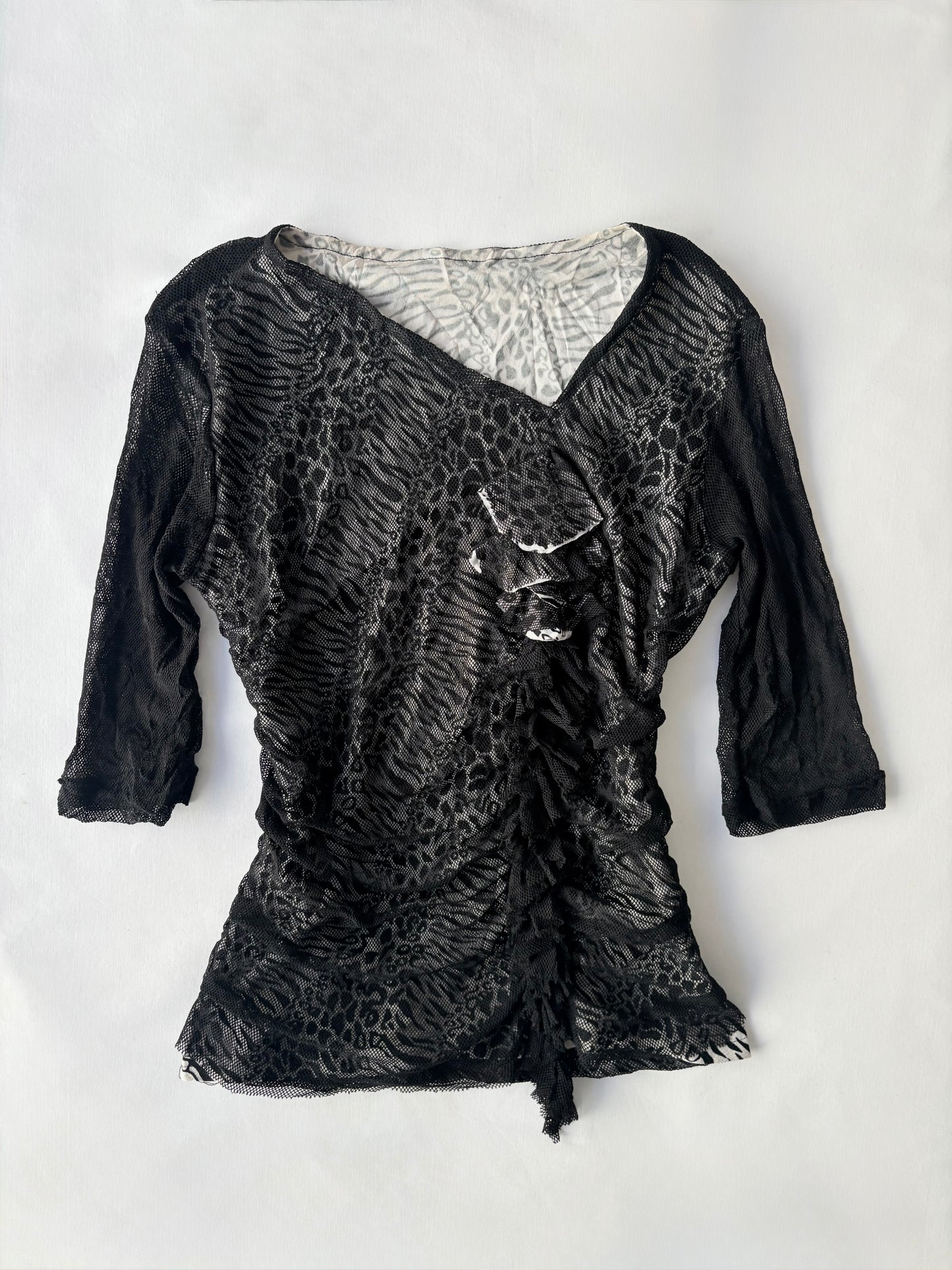 00’s Animal print ruched top | Size small