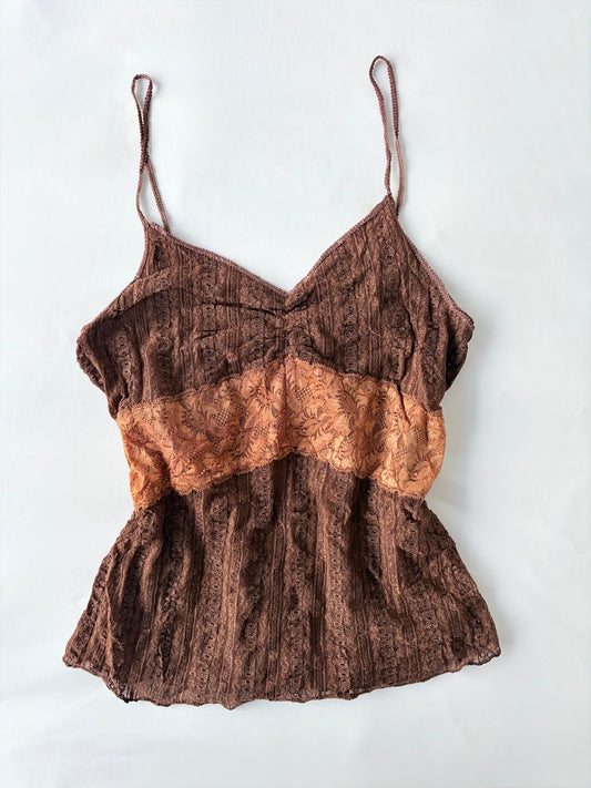 00’s Egoist brown lace cami | Size 10