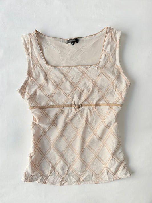 00’s Gold milkmaid tank | Size 8