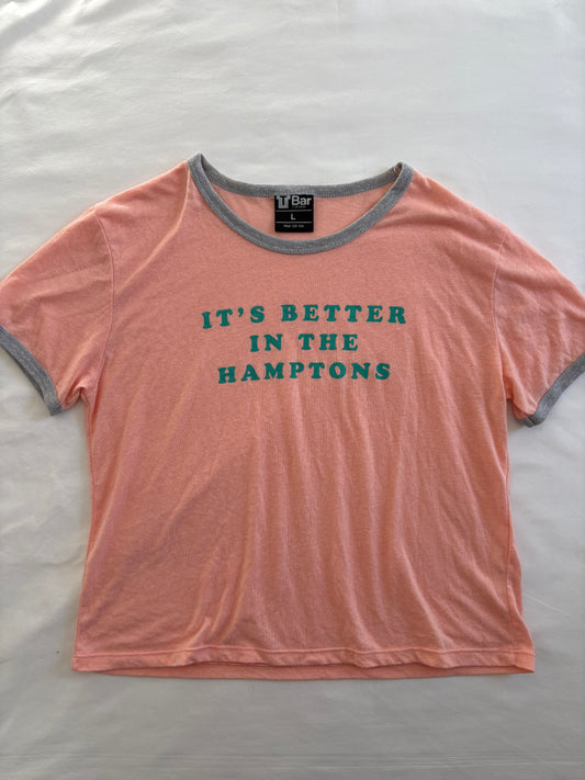 00’s Its Better In The Hamptons ringer tee | Size large